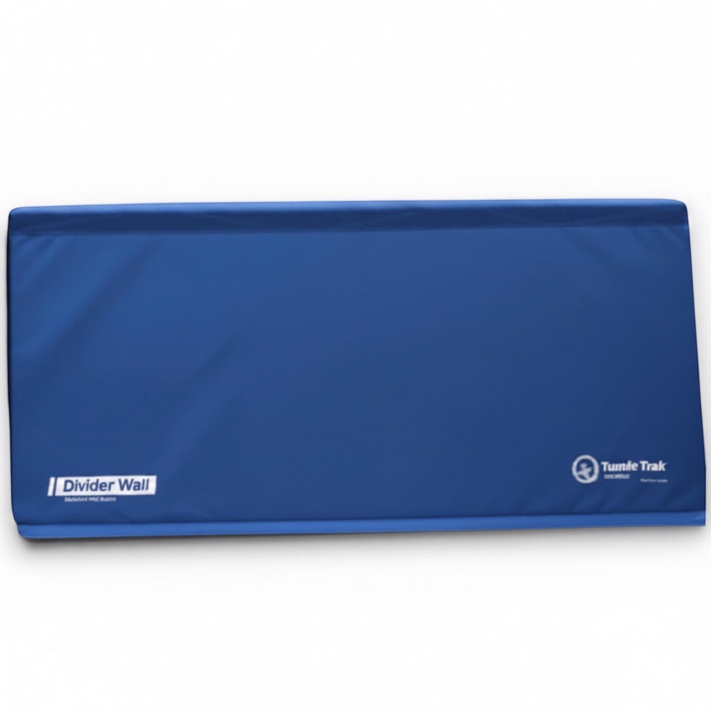 UK Gym Pits royal blue foam divider wall for gymnastics training areas with velcro base for stability