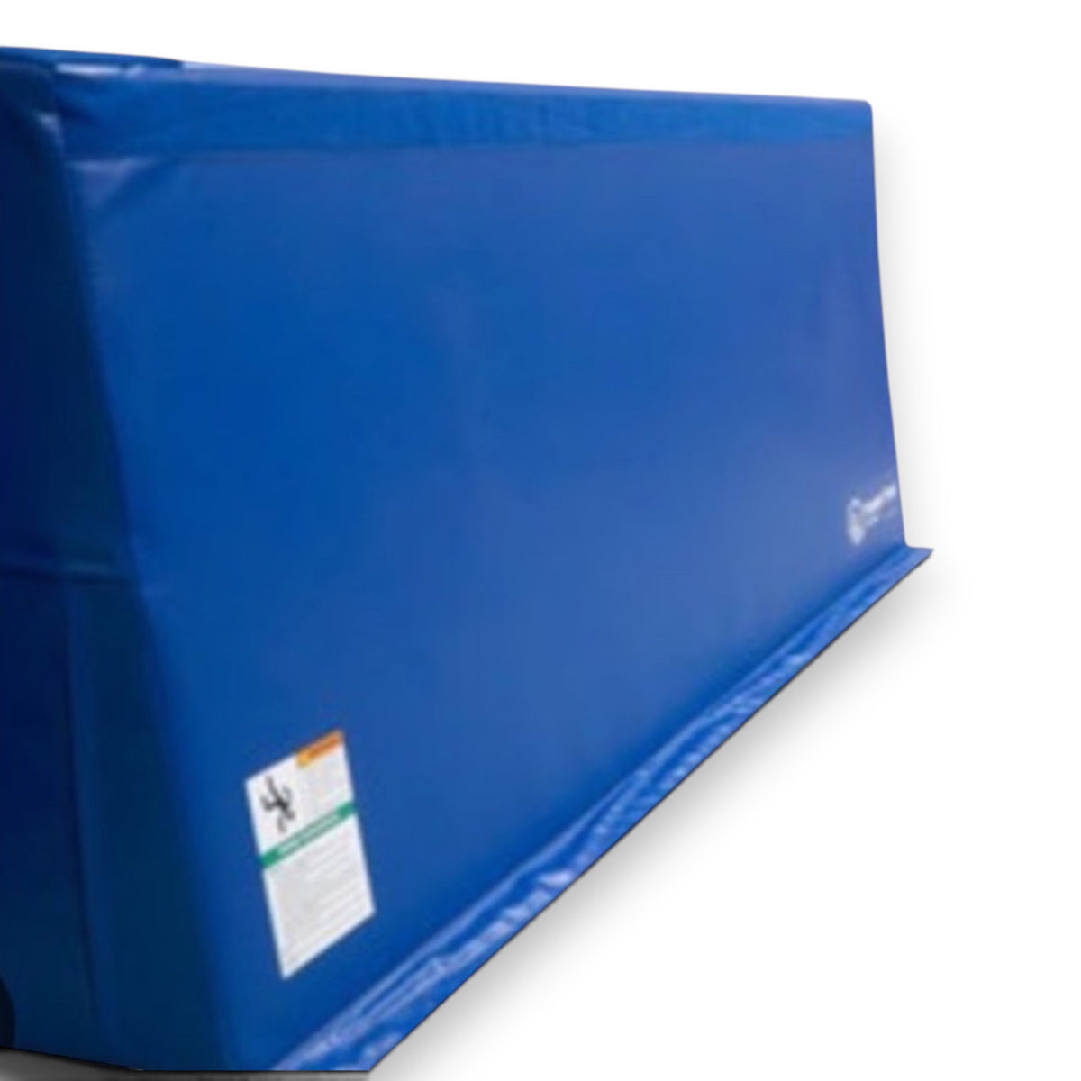 UK Gym Pits royal blue foam divider wall with tapered base and velcro flaps for gym safety and space management