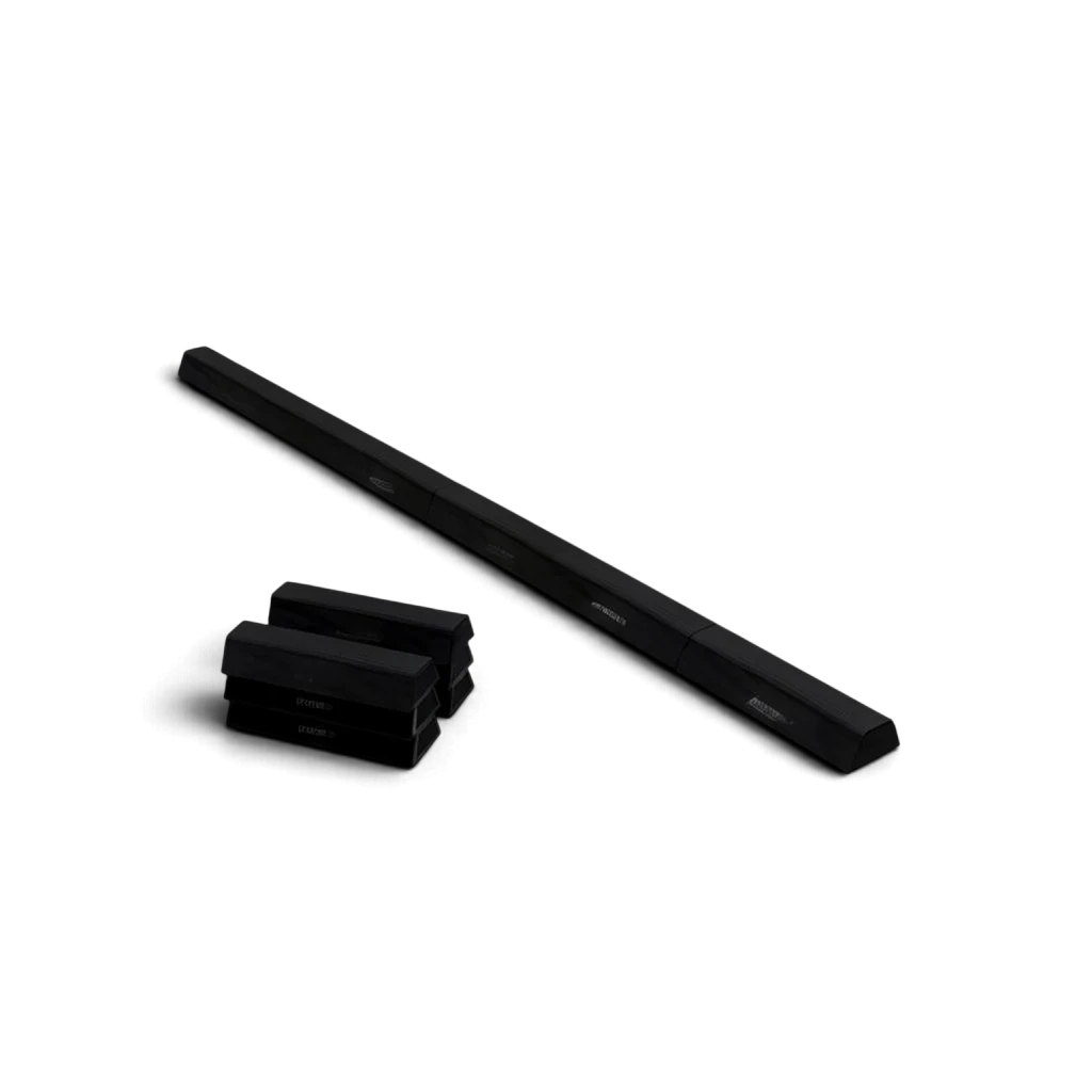 UK Gym Pits black segmented PE foam floor beam with anti-slip base for gymnastics and balance training