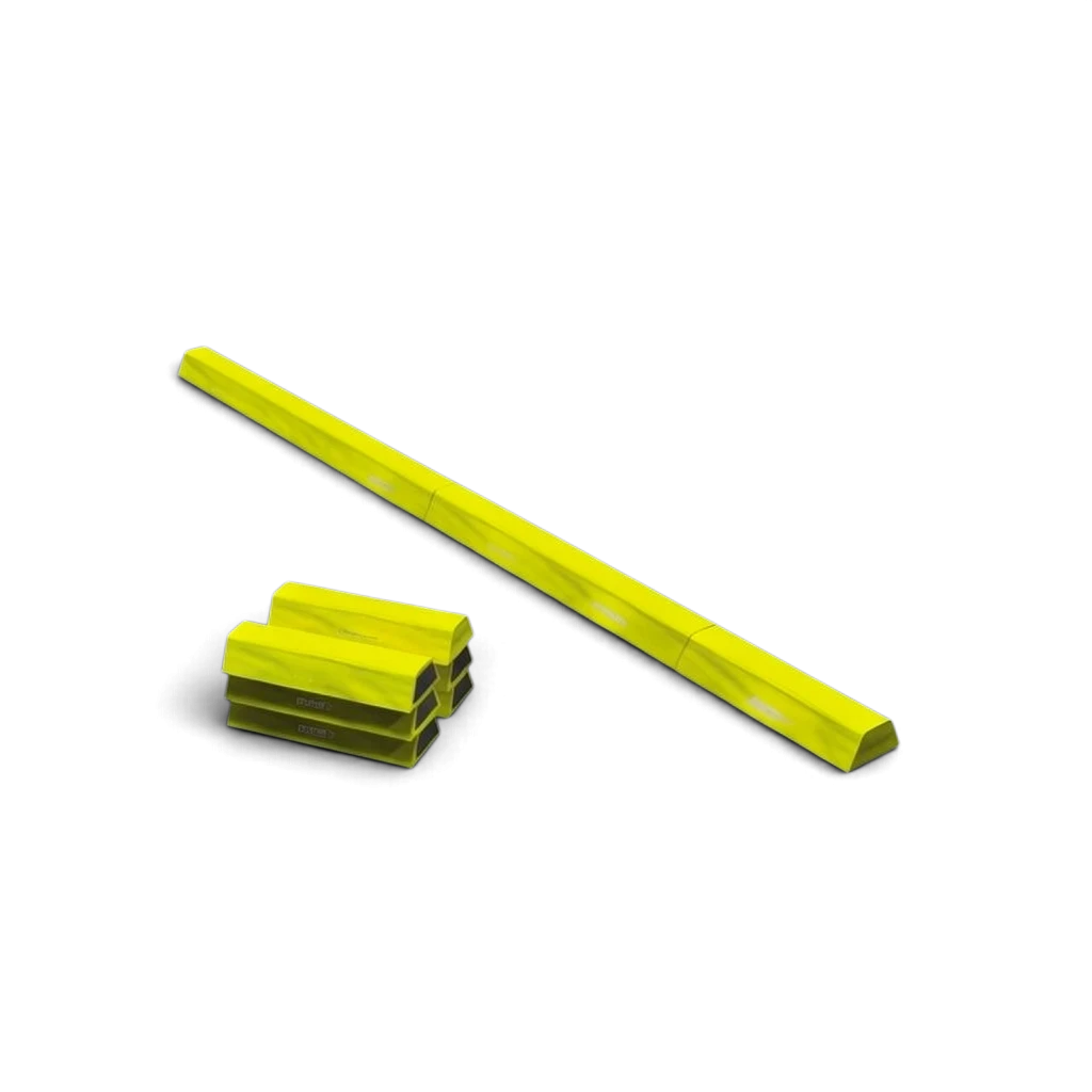UK Gym Pits segmented yellow PE foam floor beam with anti-slip base for gymnastics practice