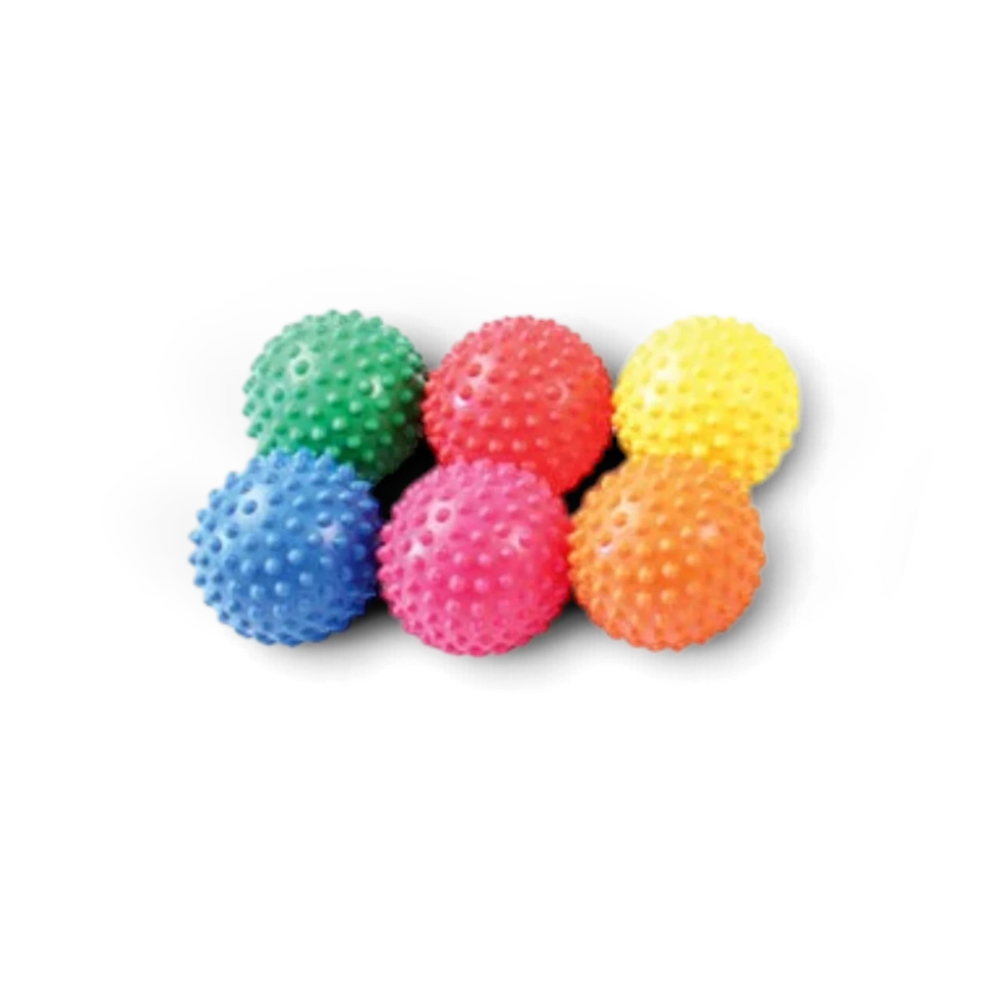 UK Gym Pits sensory ball set featuring six colourful textured spiky balls for tactile play and motor skill development