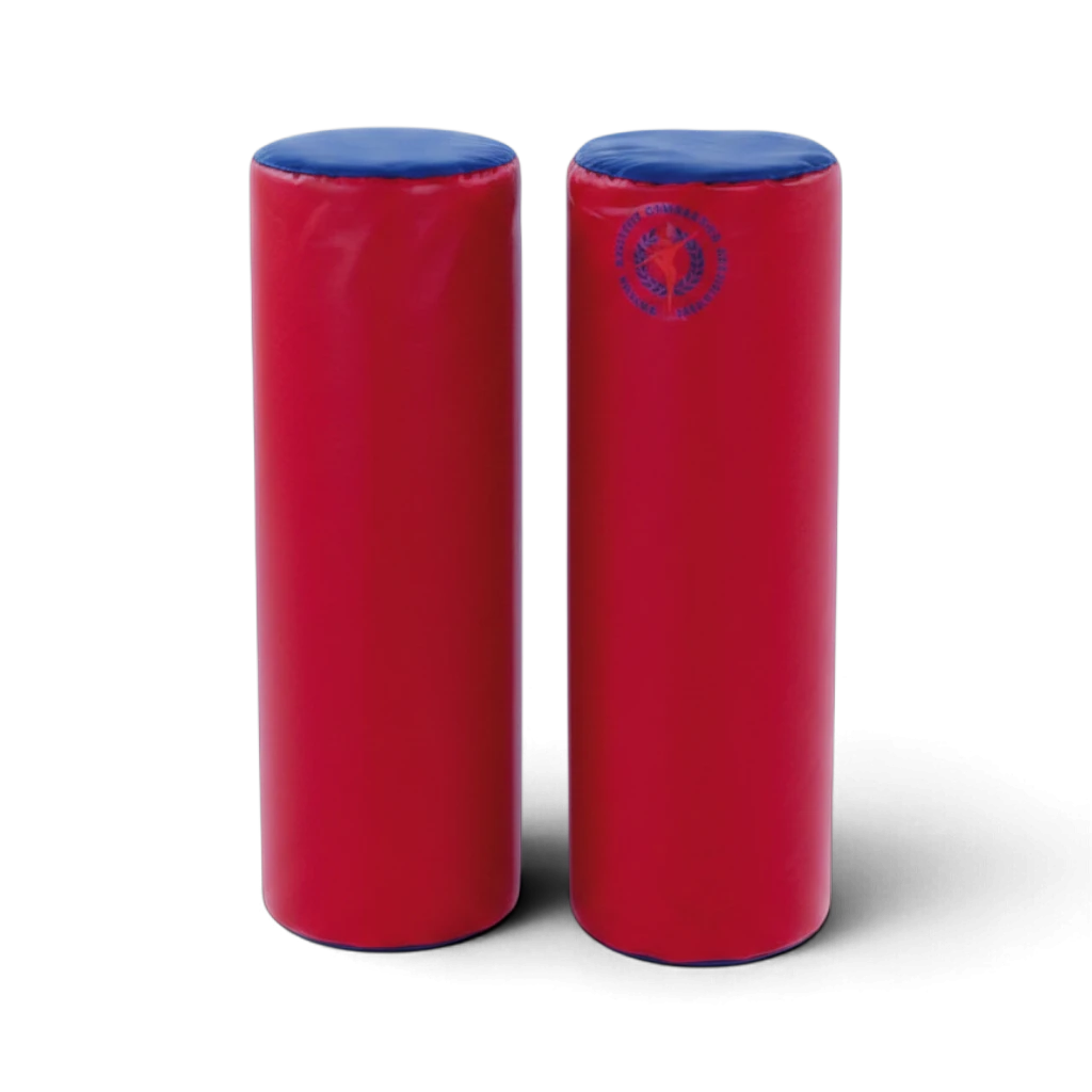 UK Gym Pits Jump for Joy Frolic small soft play rods in red and blue vinyl for children's gymnastics and balance