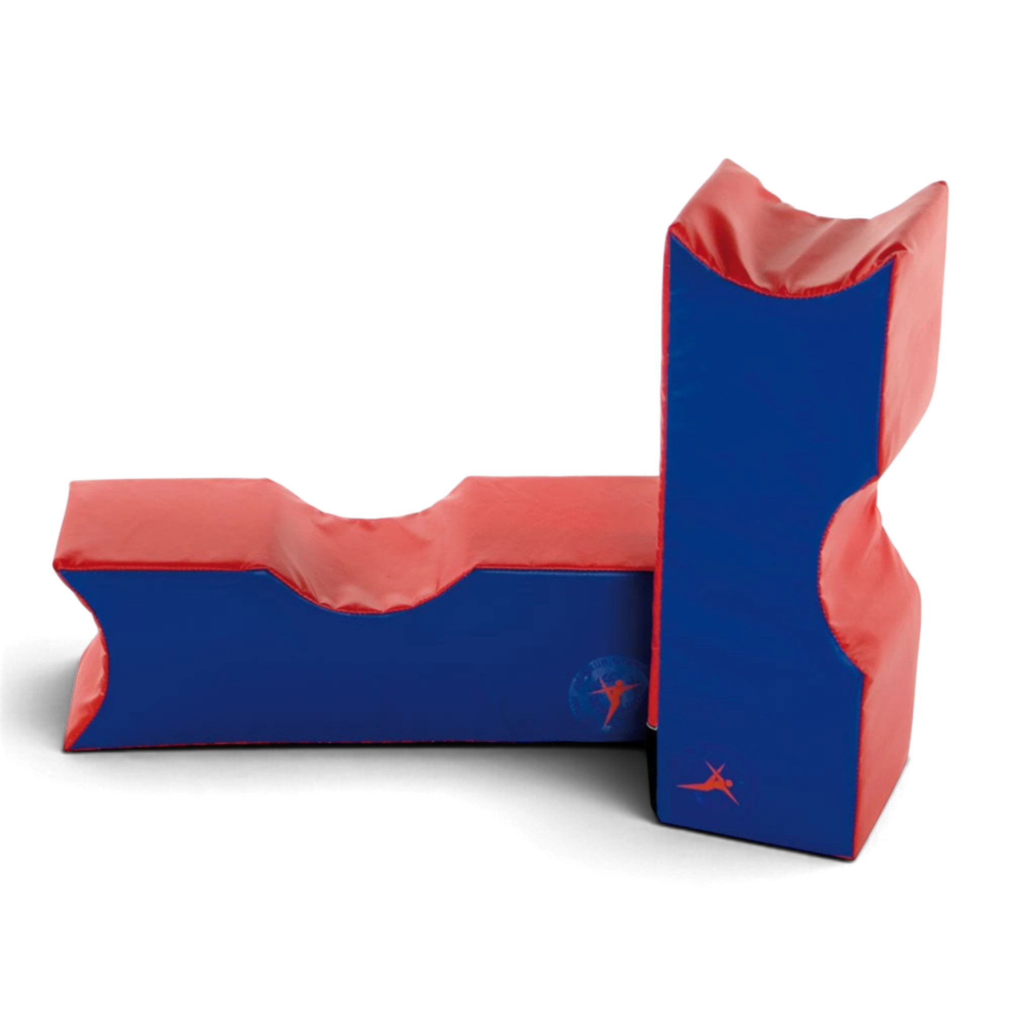 UK Gym Pits Jump for Joy Frolic soft play foam arches in red and blue for children's gross motor skill development