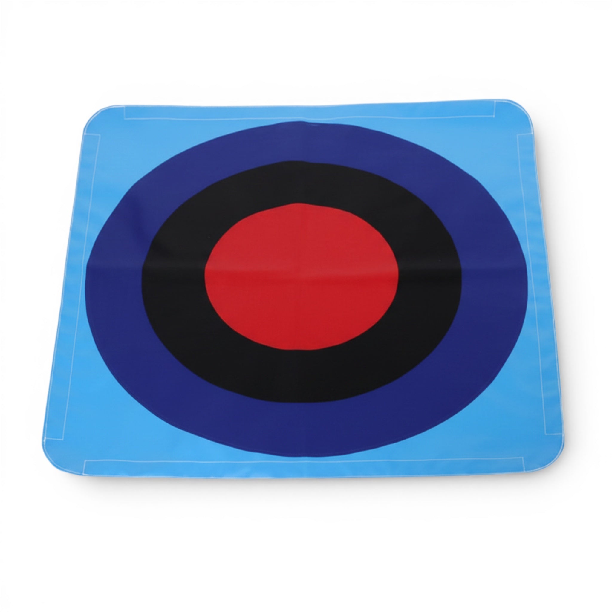 UK Gym Pits Spencer Spot Landing Dot with blue, black, and red bullseye target for gymnastics and athletic training.