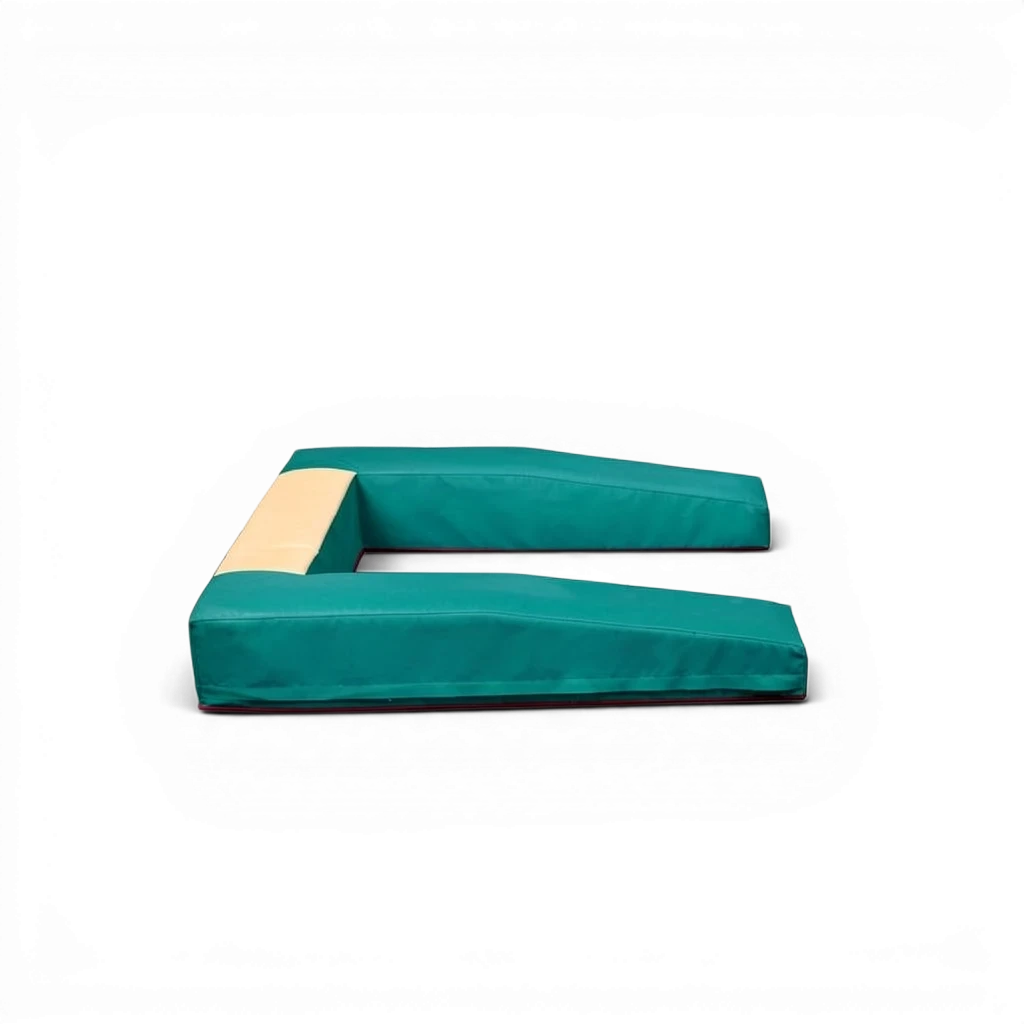UK Gym Pits FIG approved green and beige PVC springboard safety surround mat for gymnastics equipment