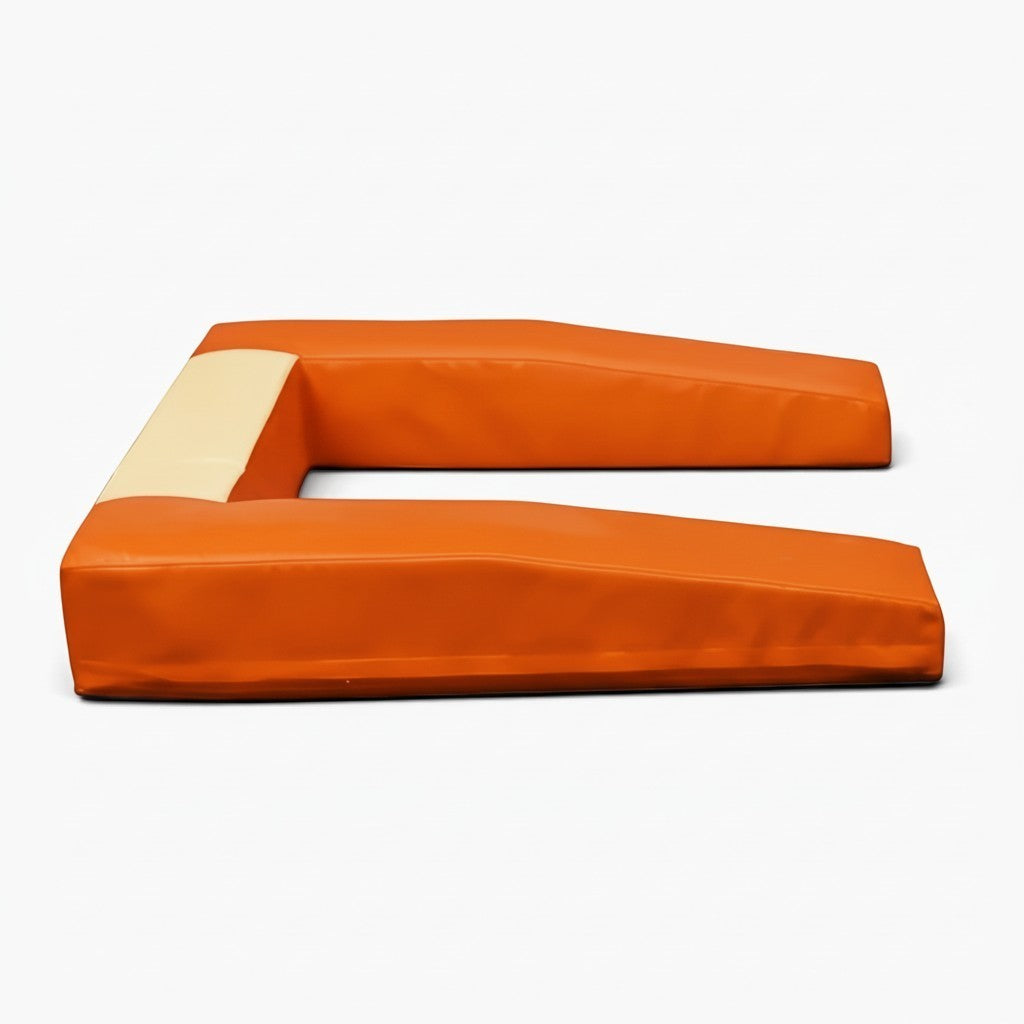 UK Gym Pits orange and cream PVC springboard safety surround mat for gymnastics equipment