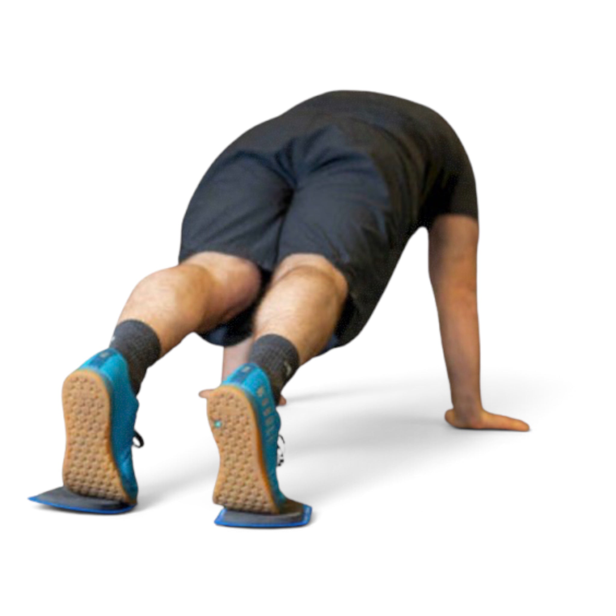 UK Gym Pits standard conditioning sliders in royal blue and charcoal used for core and flexibility training