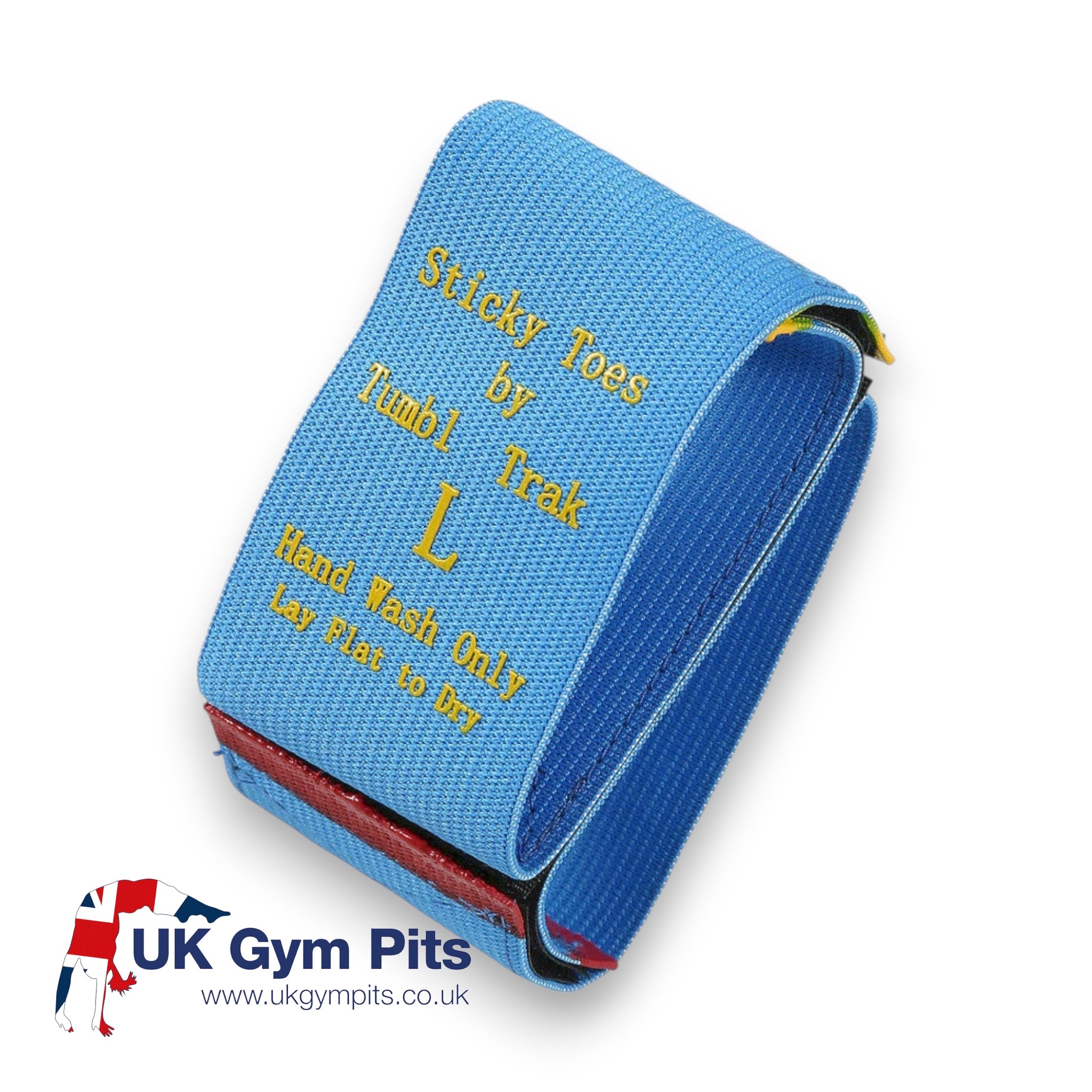 UK Gym Pits Sticky Toes blue velcro training strap for cheerleading and gymnastics foot alignment