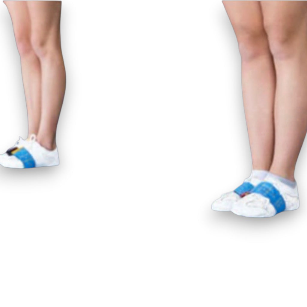 UK Gym Pits Sticky Toes velcro straps on cheerleading shoes to help athletes keep feet together during training