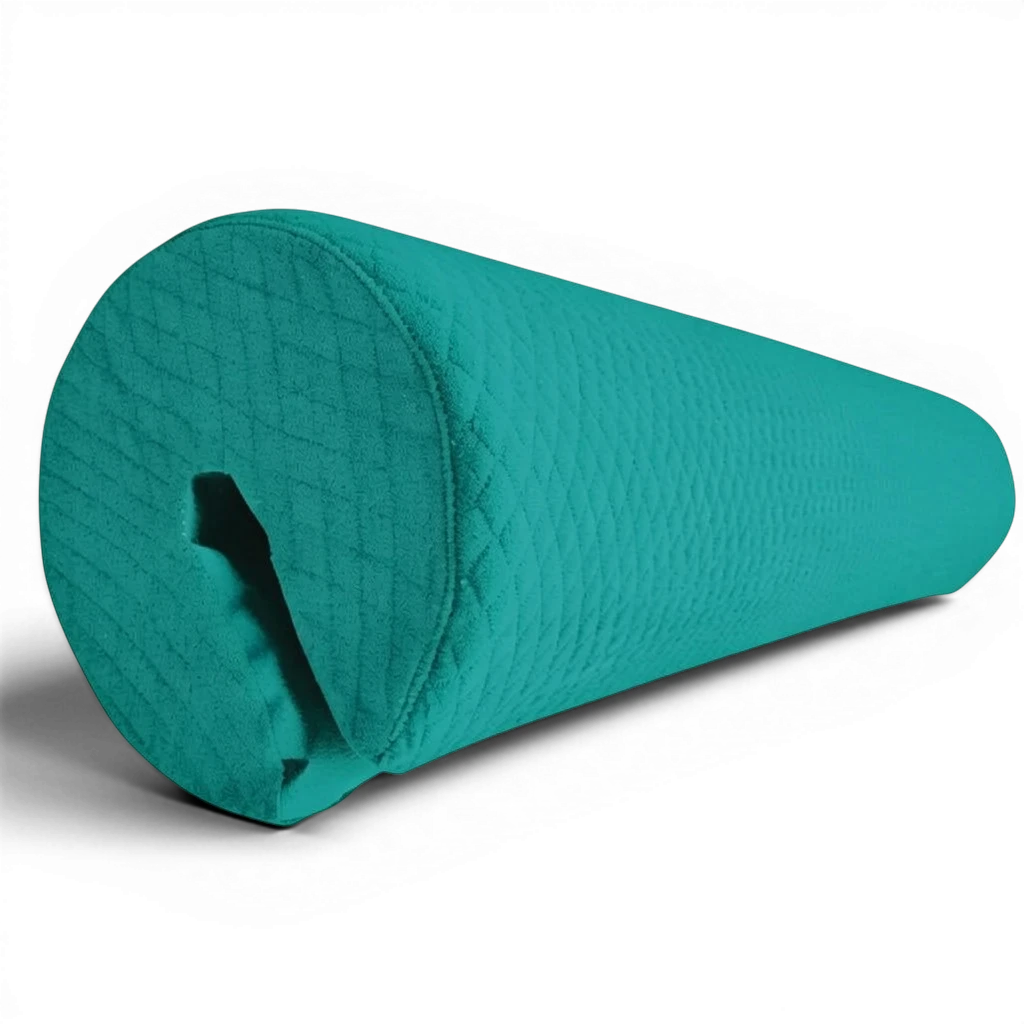 UK Gym Pits teal parallel bars safety pad with a quilted fabric texture and shock-absorbent foam core.