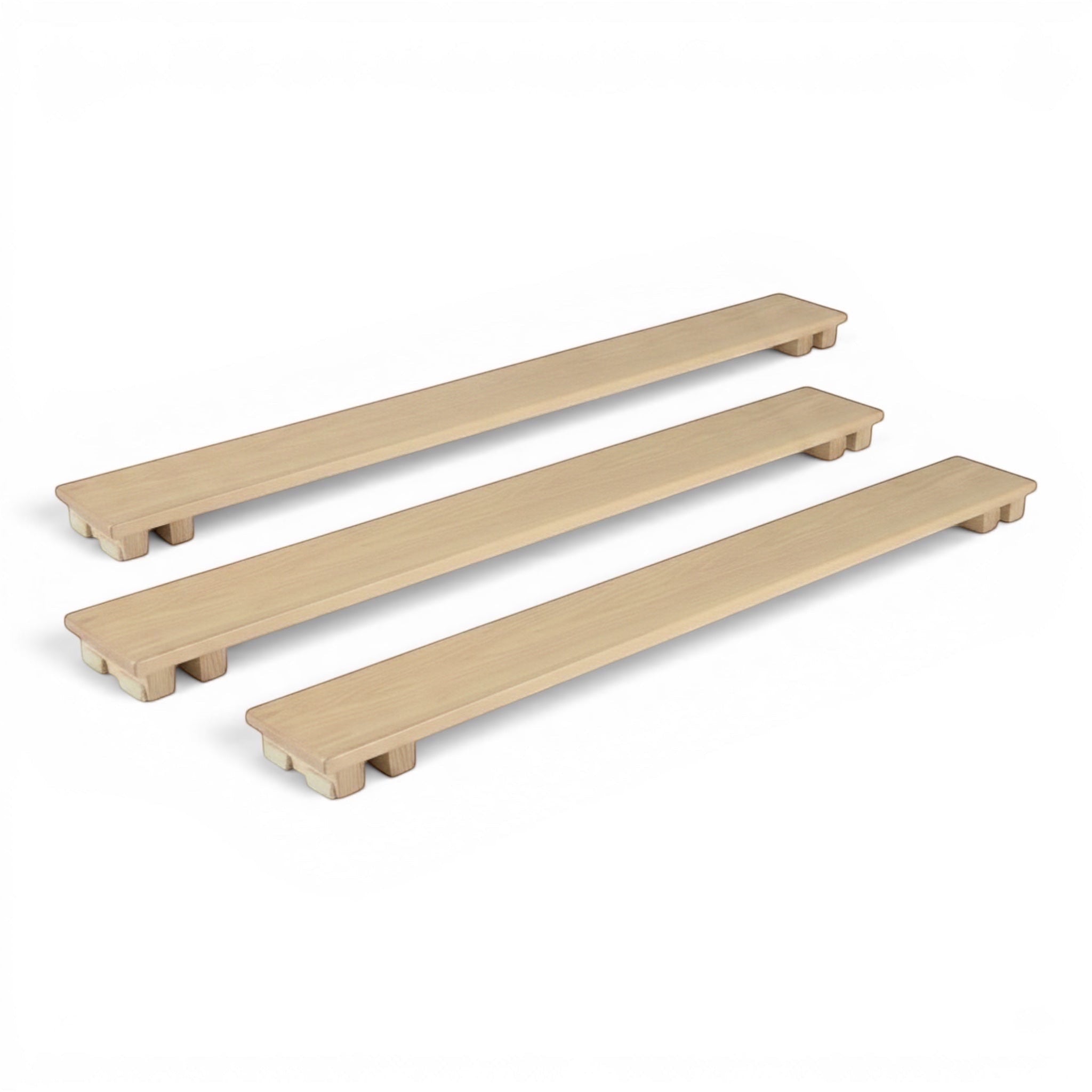 UK Gym Pits natural timber agility linking planks with anti-slip rubber feet for school balance and bridging exercises.