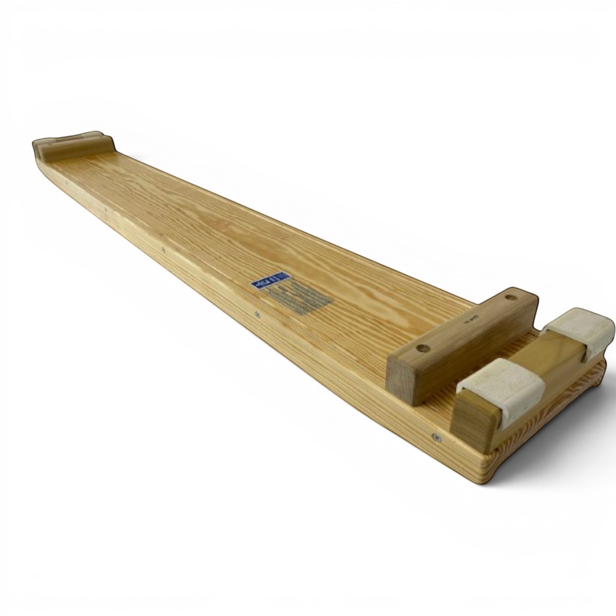 UK Gym Pits natural timber agility linking slide with side rails and anti-slip rubber feet for school gym equipment.