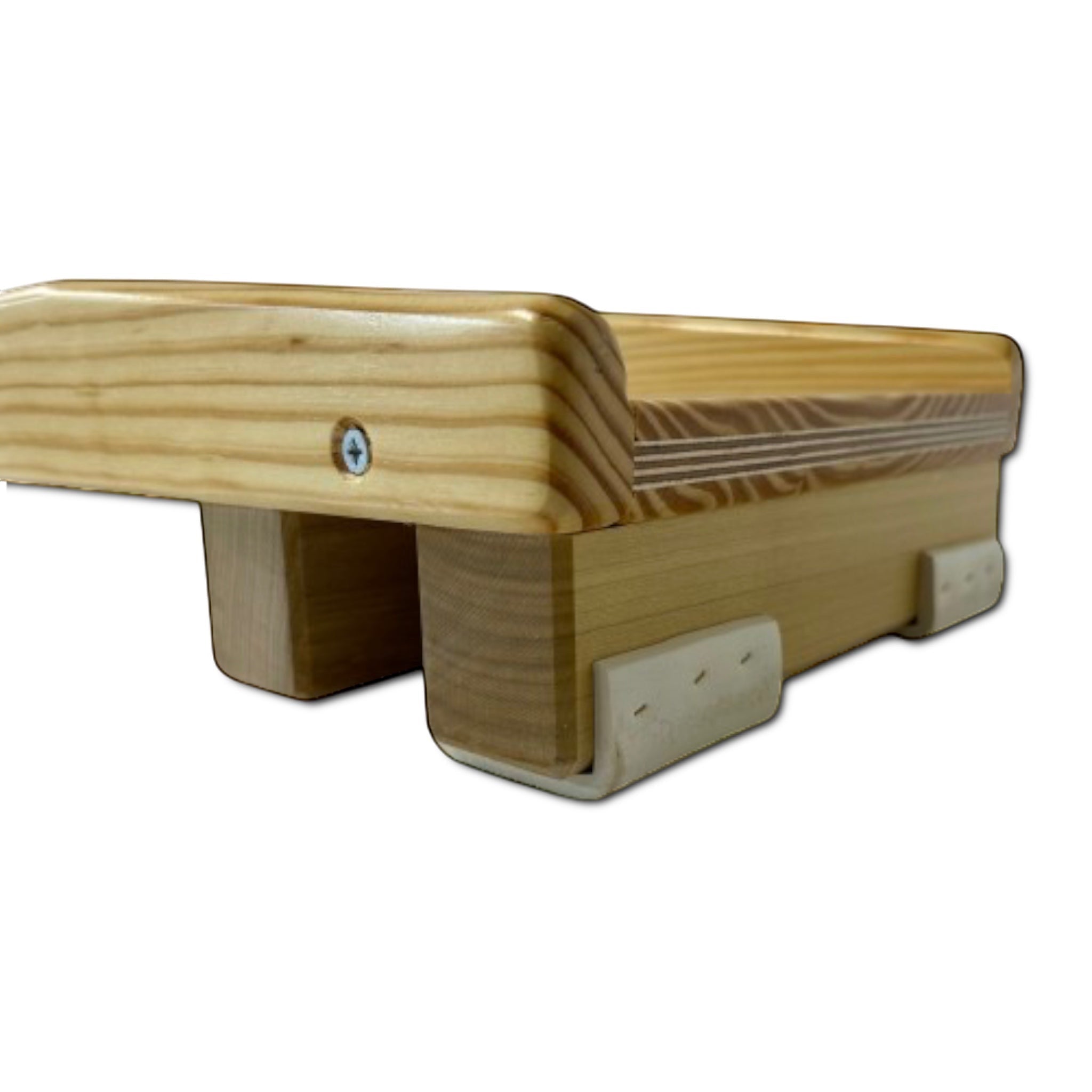 UK Gym Pits natural timber agility linking slide with side rails and non-slip rubber feet for school gym equipment