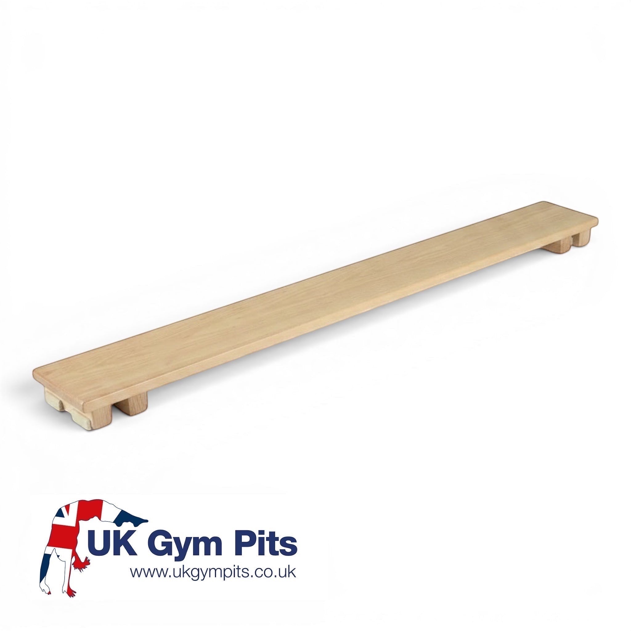 UK Gym Pits natural timber agility linking plank with non-slip rubber feet for school gymnastics equipment