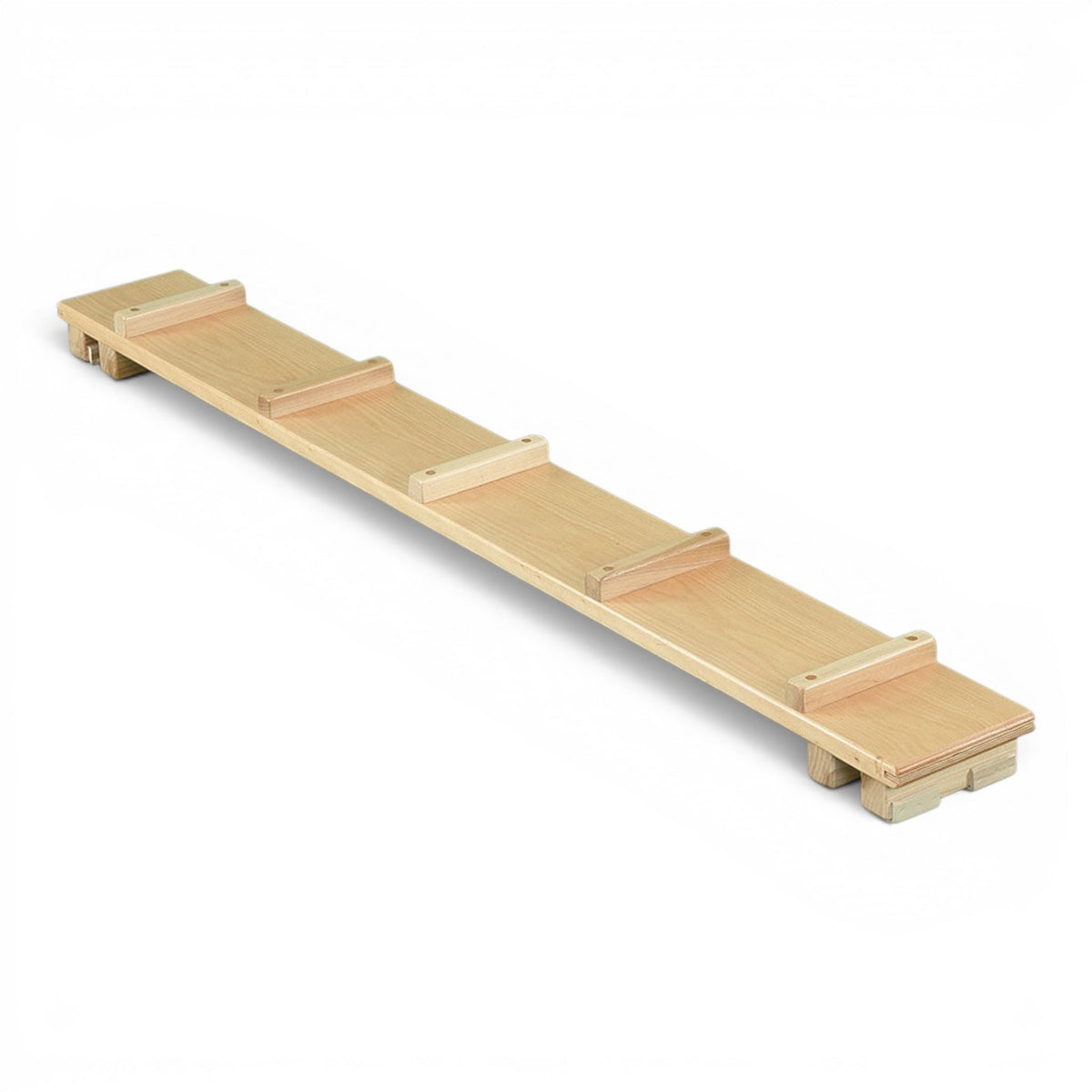 UK Gym Pits natural timber agility storming plank with blocks at both ends for children's gymnastics equipment