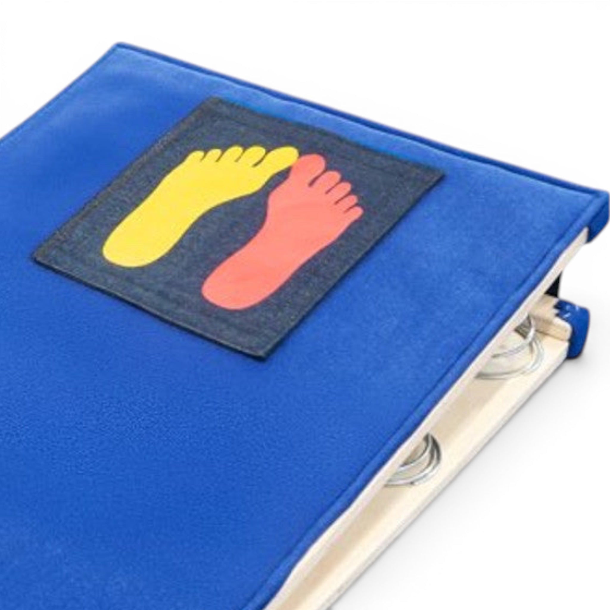 UK Gym Pits Tiny Takeoff blue springboard with velcro foot markers for preschool gymnastics training