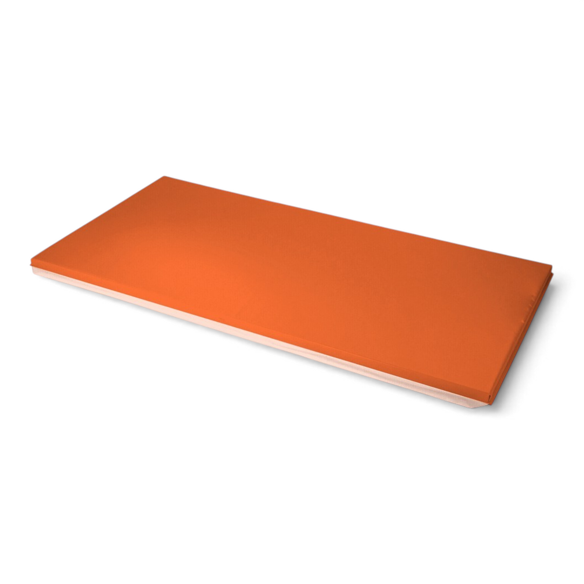 UK Gym Pits orange trampoline side safety mat with anti-slip base and durable PVC cover for gymnastics training.