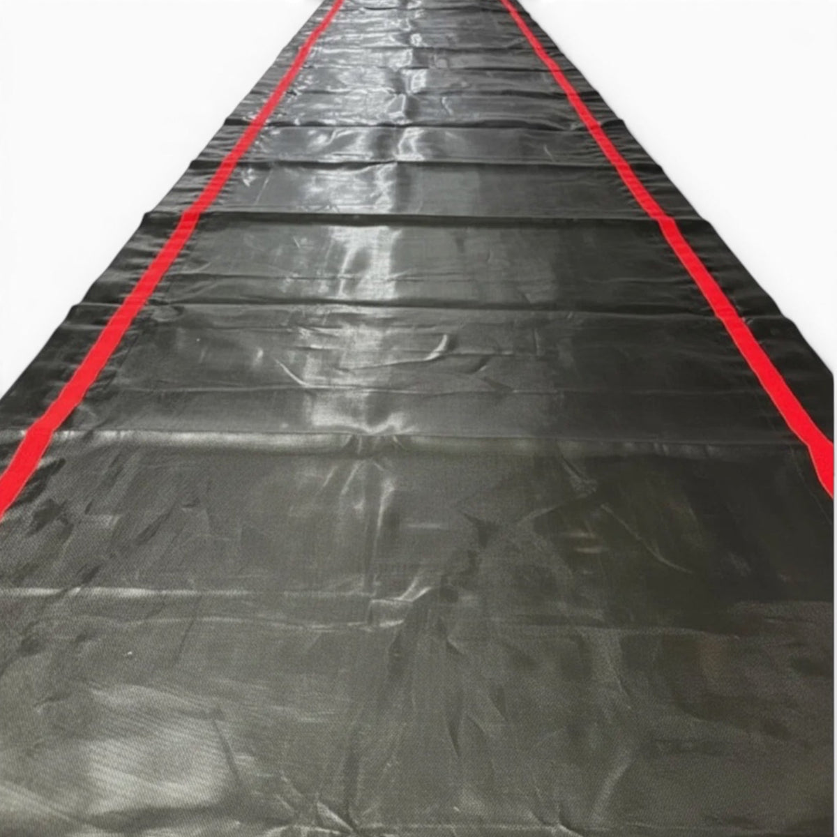 UK Gym Pits black replacement bed for Tumbl Trak featuring durable mesh material and red safety guide lines.