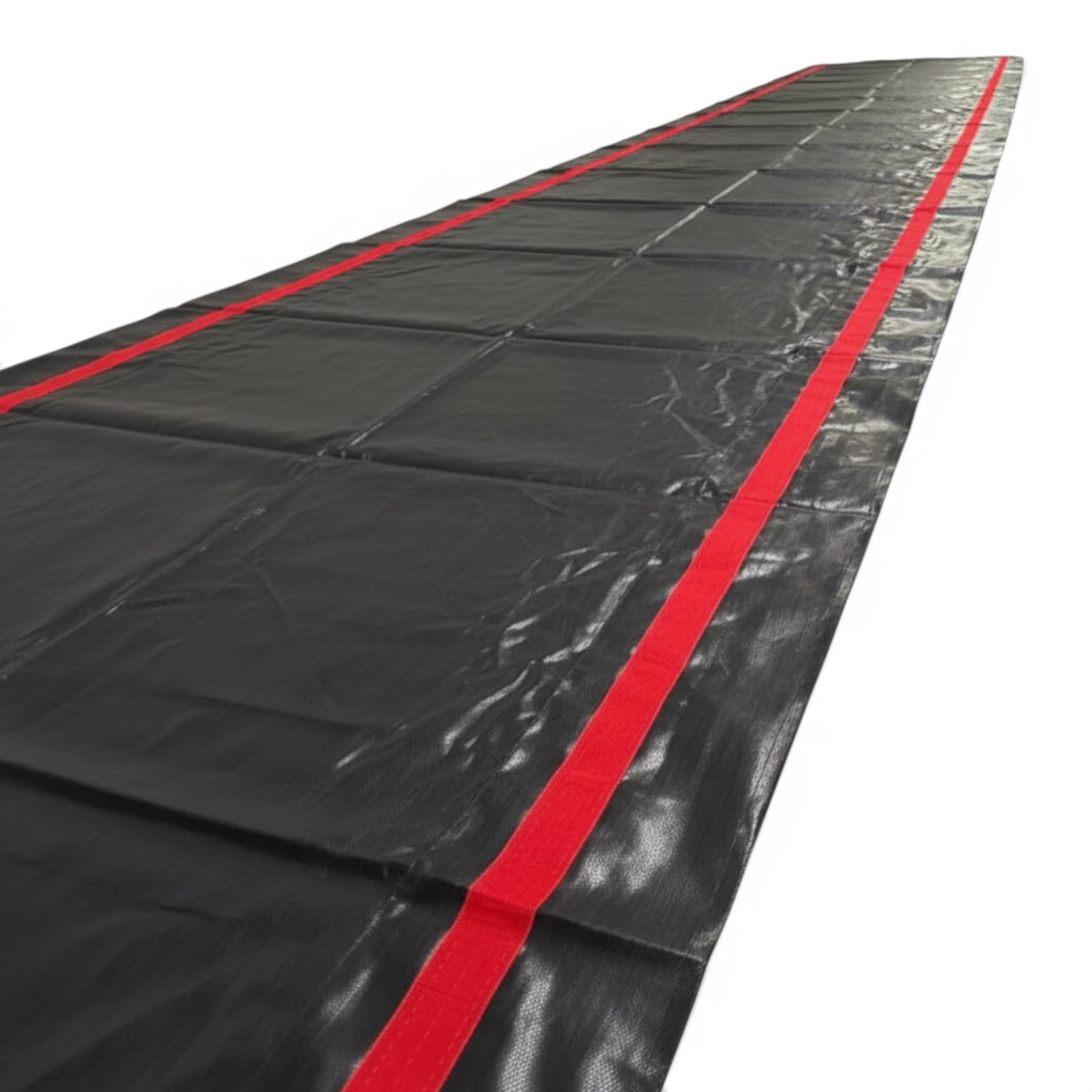 UK Gym Pits 9 metre black Tumbl Trak replacement bed with red centre line for gymnastics training
