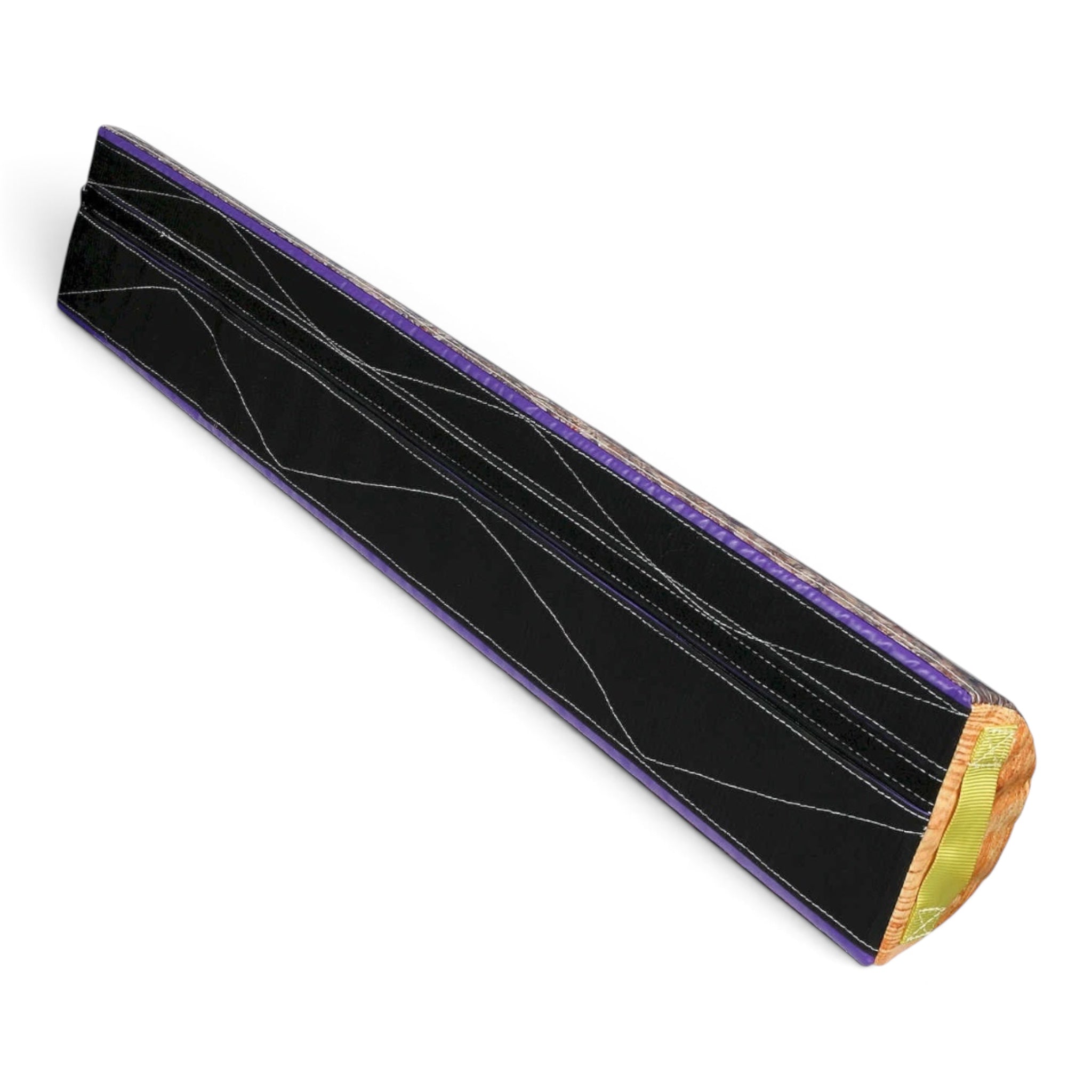 UK Gym Pits Velcro training half round foam gym equipment in black with purple trim and yellow handle