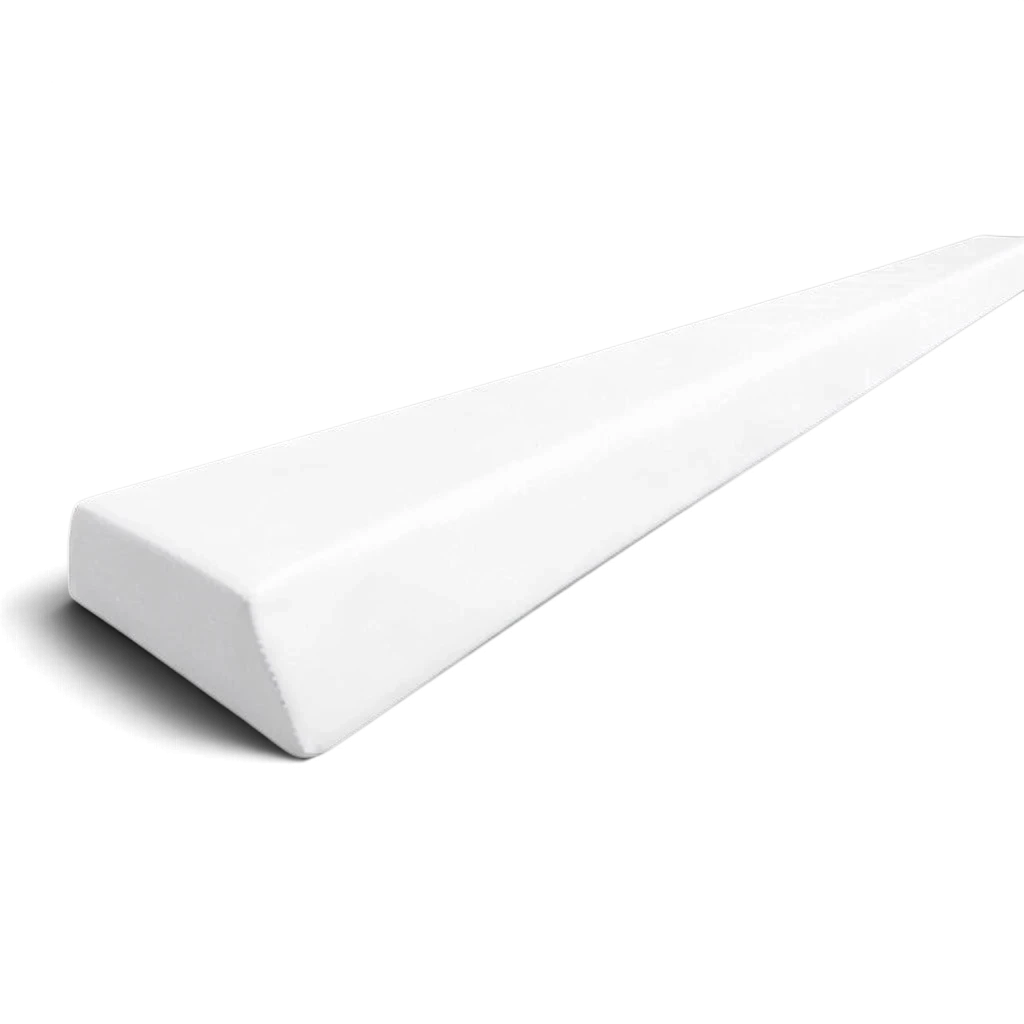 UK Gym Pits white PE foam floor balance beam with a durable PVC cover for gymnastics and soft play practice.