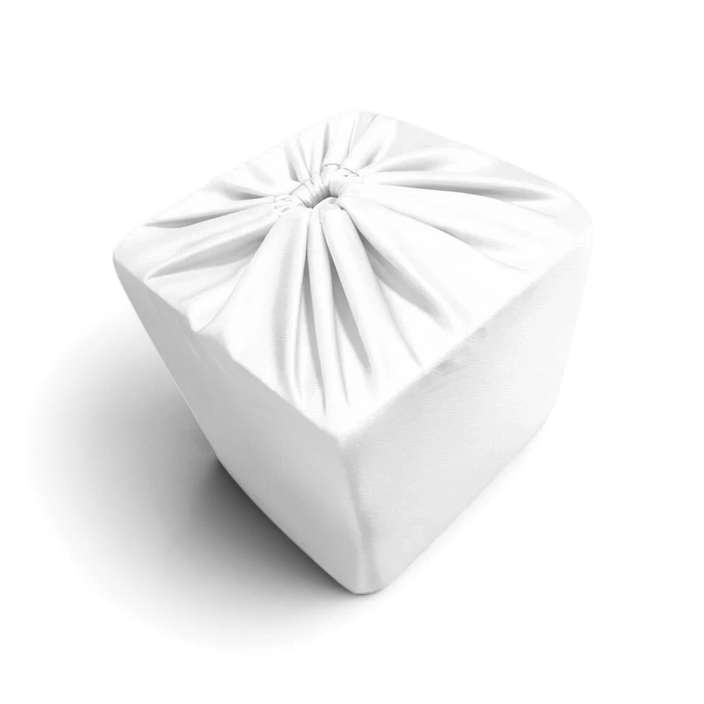 UK Gym Pits white polyester foam block sock with elastic closure for gym pit maintenance