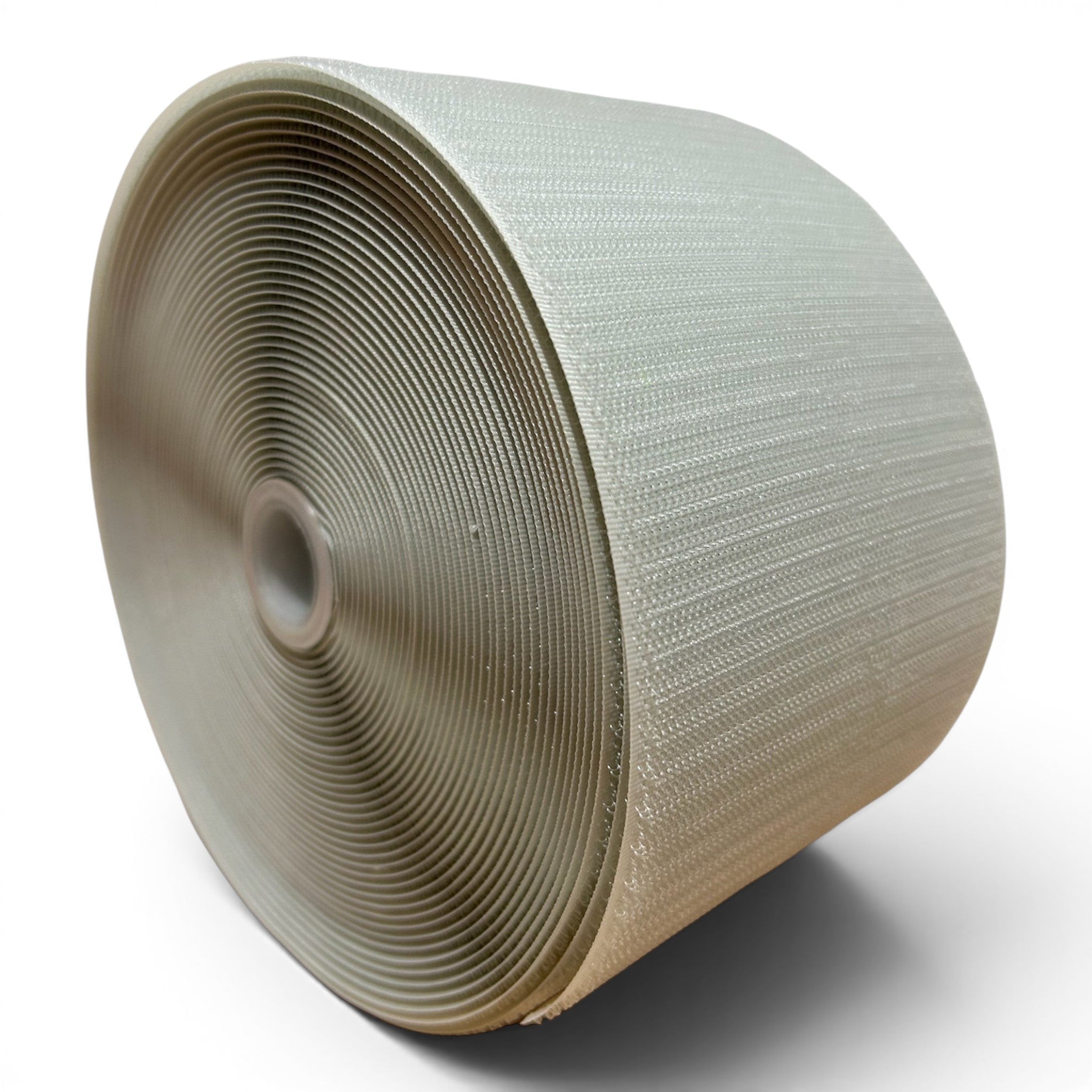 UK Gym Pits white hook velcro roll for joining carpet mat rolls, 10cm wide and 25m long for seamless gym flooring.