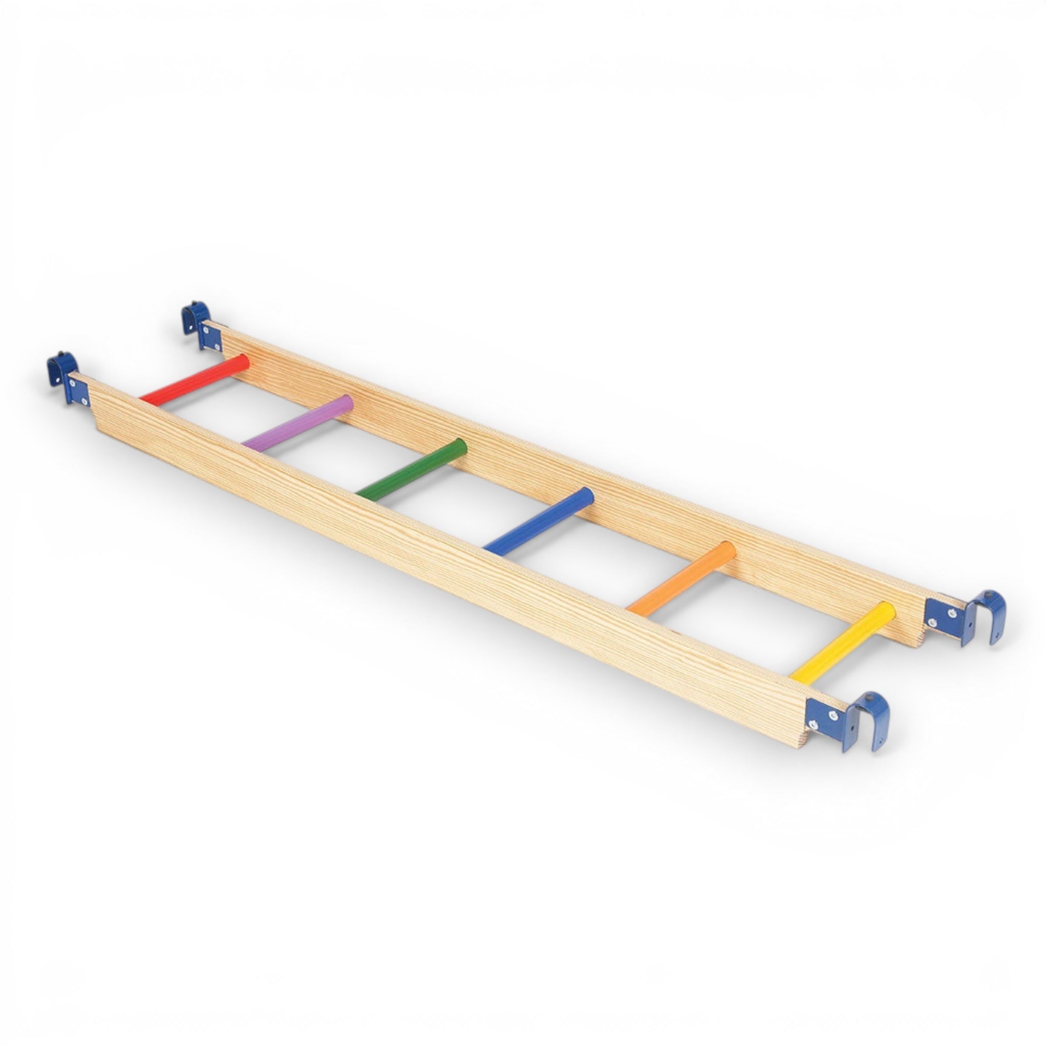 UK Gym Pits wooden agility ladder with multi-coloured rungs for children's gymnastics and play equipment