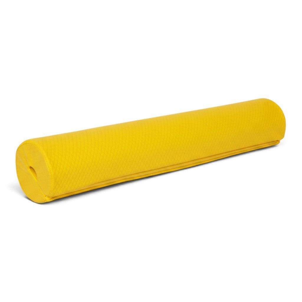 UK Gym Pits yellow gymnastics bar safety pad with shock-absorbent foam core and durable jersey fabric cover.