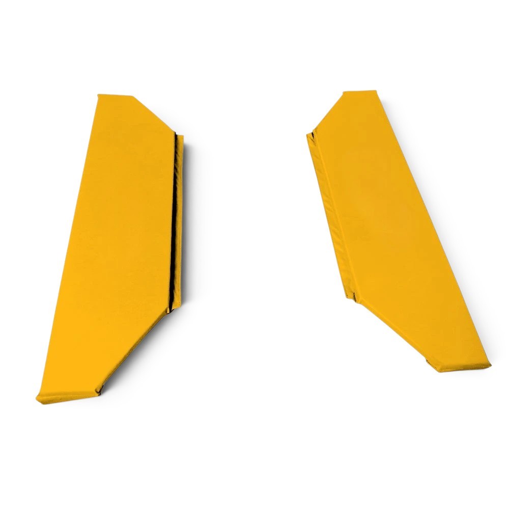 UK Gym Pits yellow PVC foam frame pads for mini trampolines with lacing cord and fixings