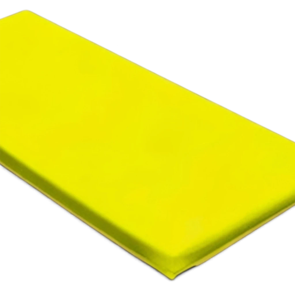 UK Gym Pits yellow rectangular tumbling play mat made from durable PVC foam for gymnastics and soft play activities.