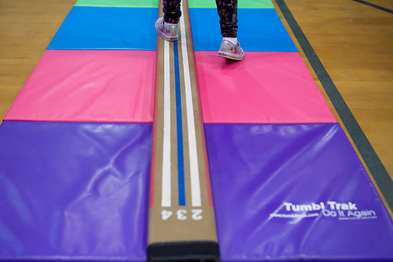 Tumbl Trak: Laser Beam and Tumbling Mat Package for Gymnastics