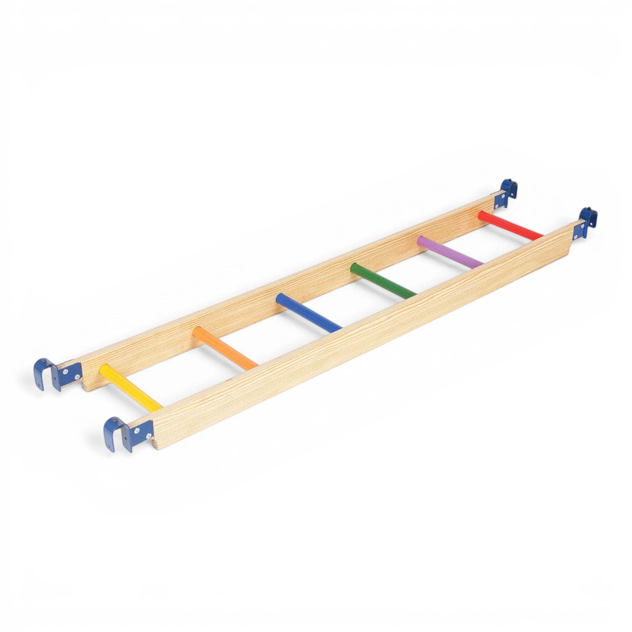 UK Gym Pits Activ Ladder with natural timber frame and multicoloured metal rungs for gymnastics equipment