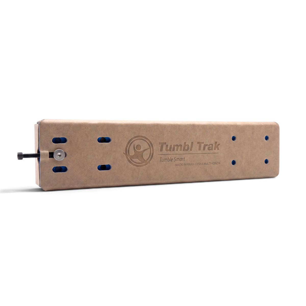 UK Gym Pits Addie Beam Connector Bracket in tan suede with set screw for joining balance beams