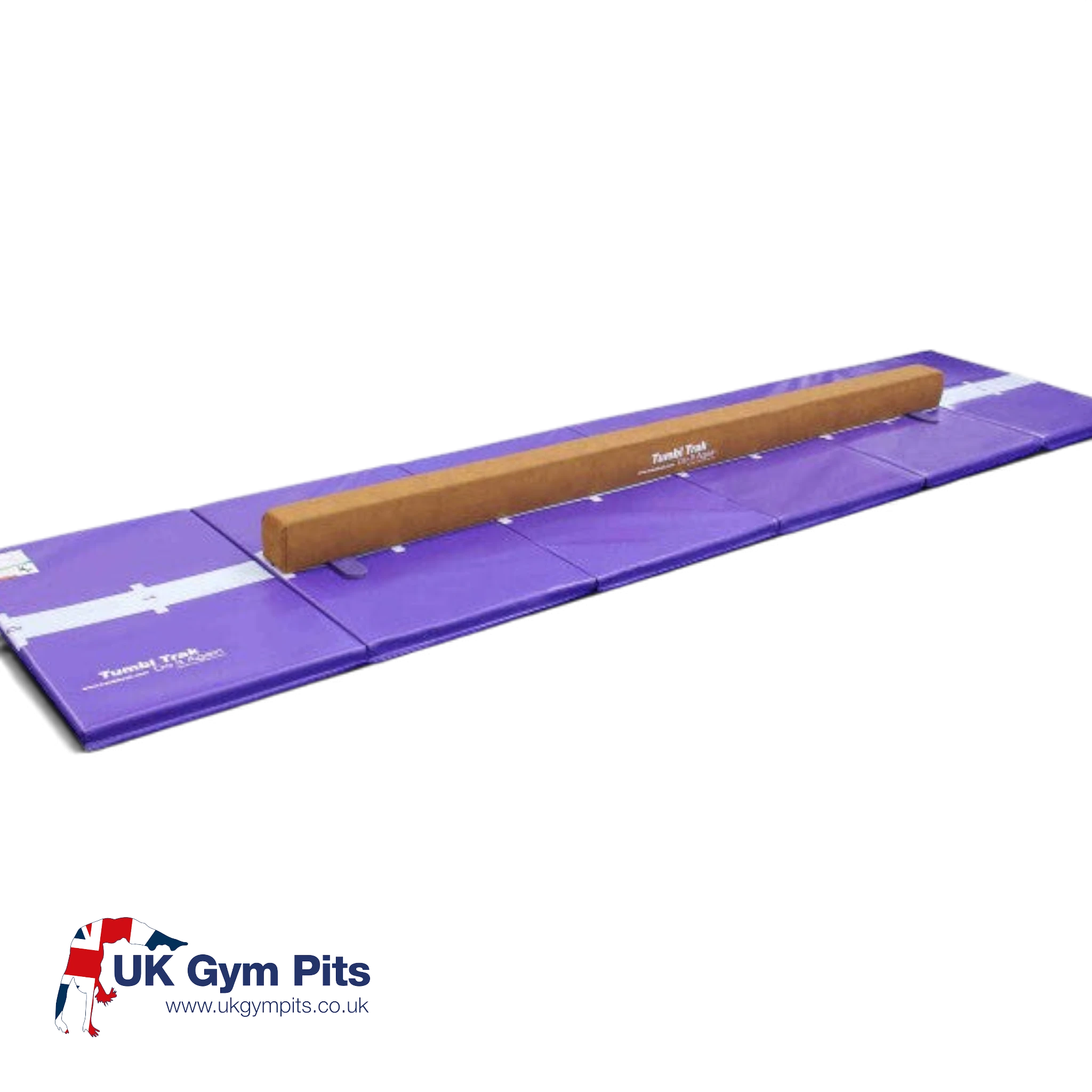 UK Gym Pits Addie beam and purple hopscotch mat set for home gymnastics training