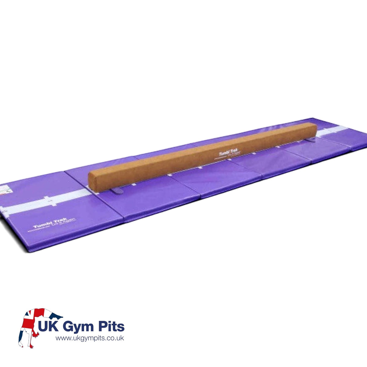 UK Gym Pits Addie beam and purple hopscotch mat set for home gymnastics training