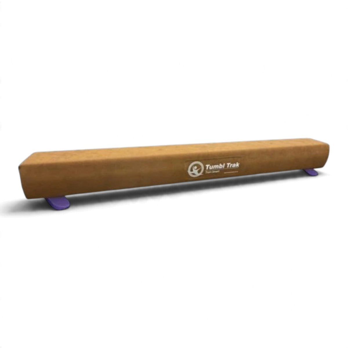 UK Gym Pits Addie Beam with synthetic suede finish and purple moulded plastic support legs for home gymnastics training