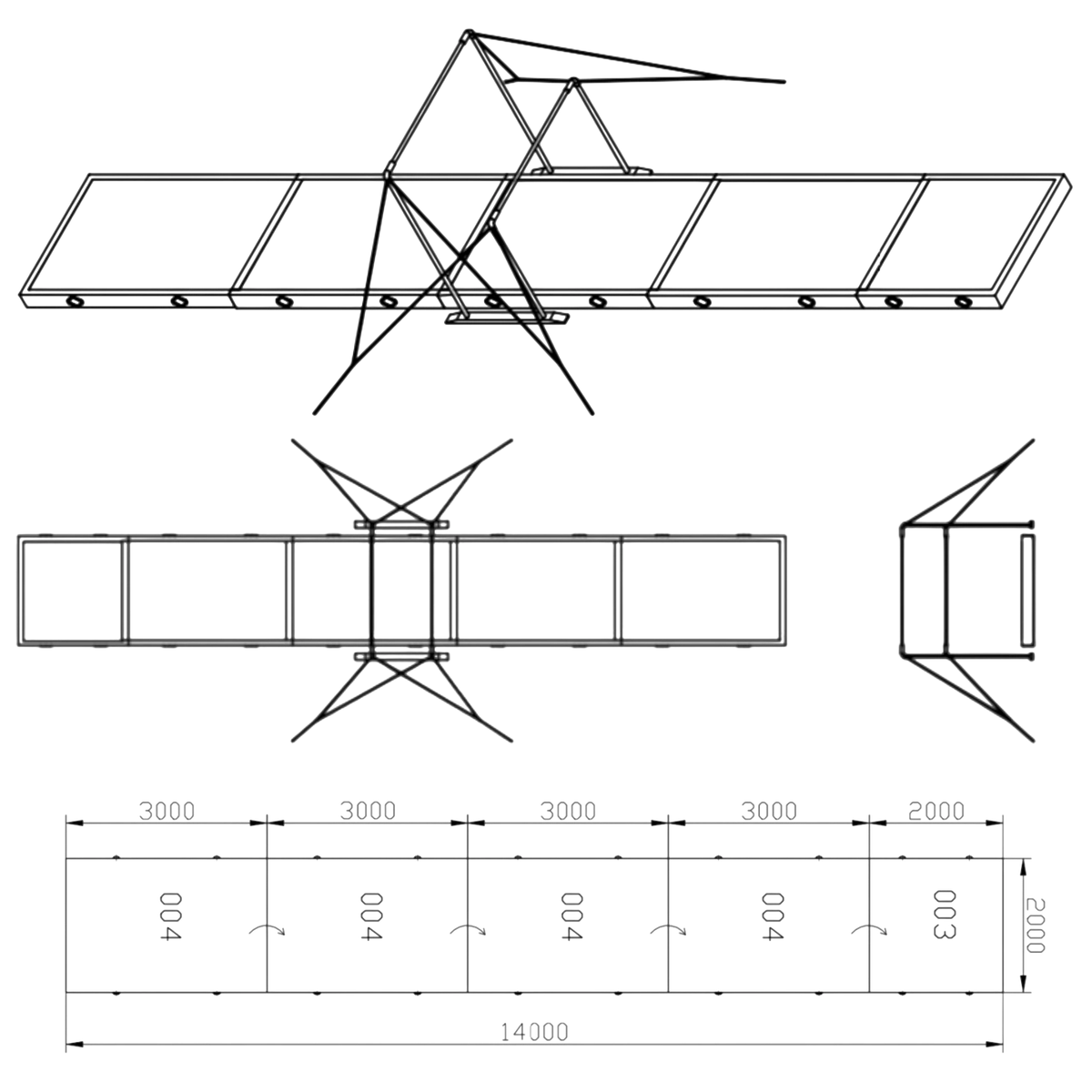 UK Gym Pits technical diagram showing the layout and dimensions of FIG approved asymmetric bars landing mats.