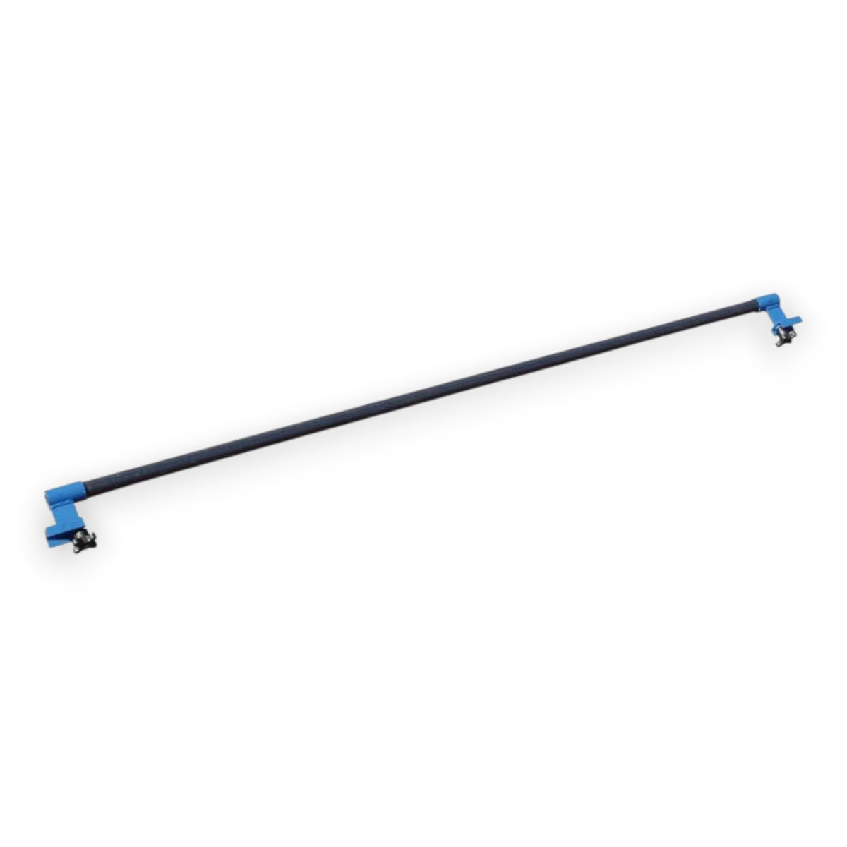 UK Gym Pits 2.1m attachment frame bar for Tumbl Trak gymnastics equipment with blue steel mounts and black bar