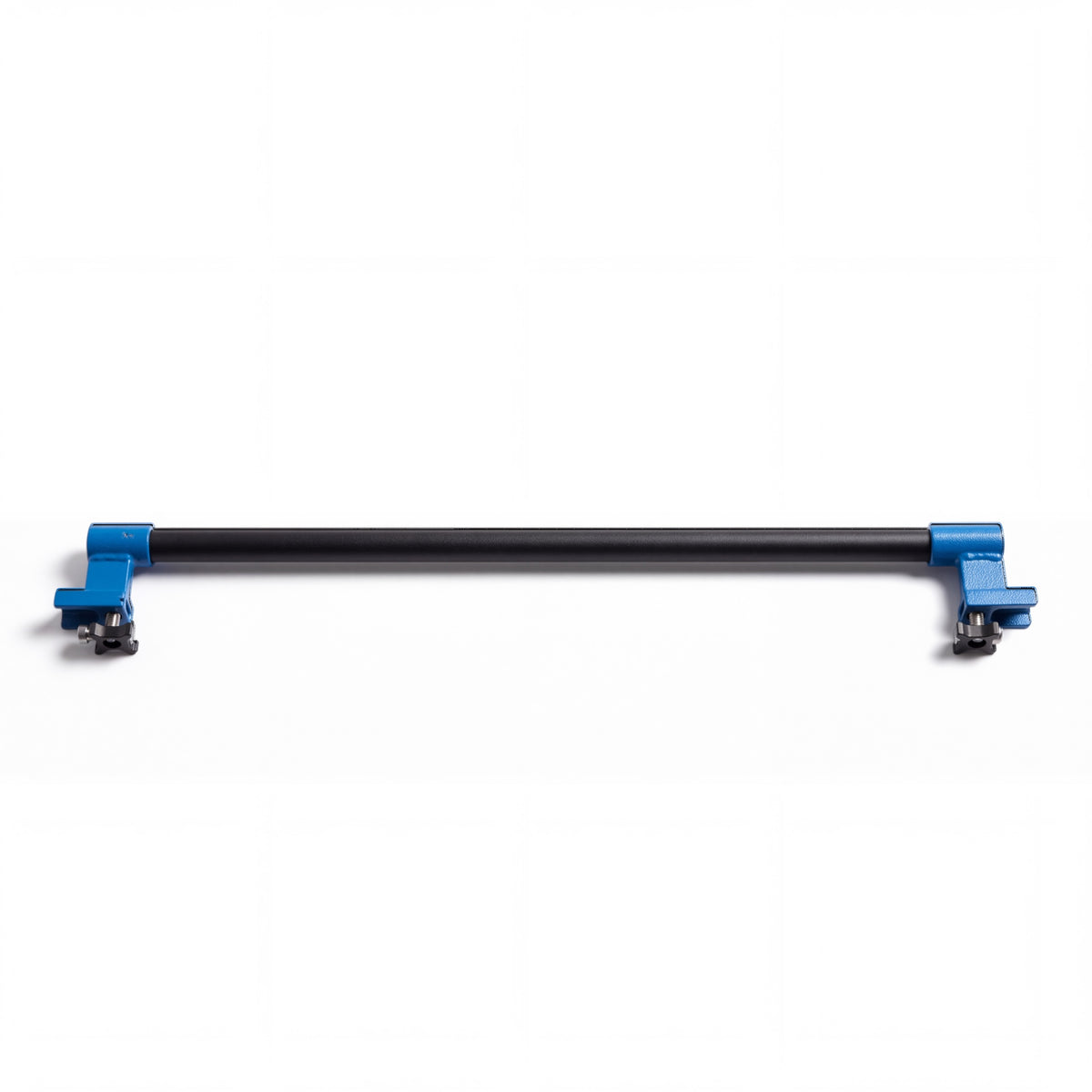 UK Gym Pits 2.1m steel attachment frame bar for Tumbl Trak gymnastics equipment with blue brackets and black bar
