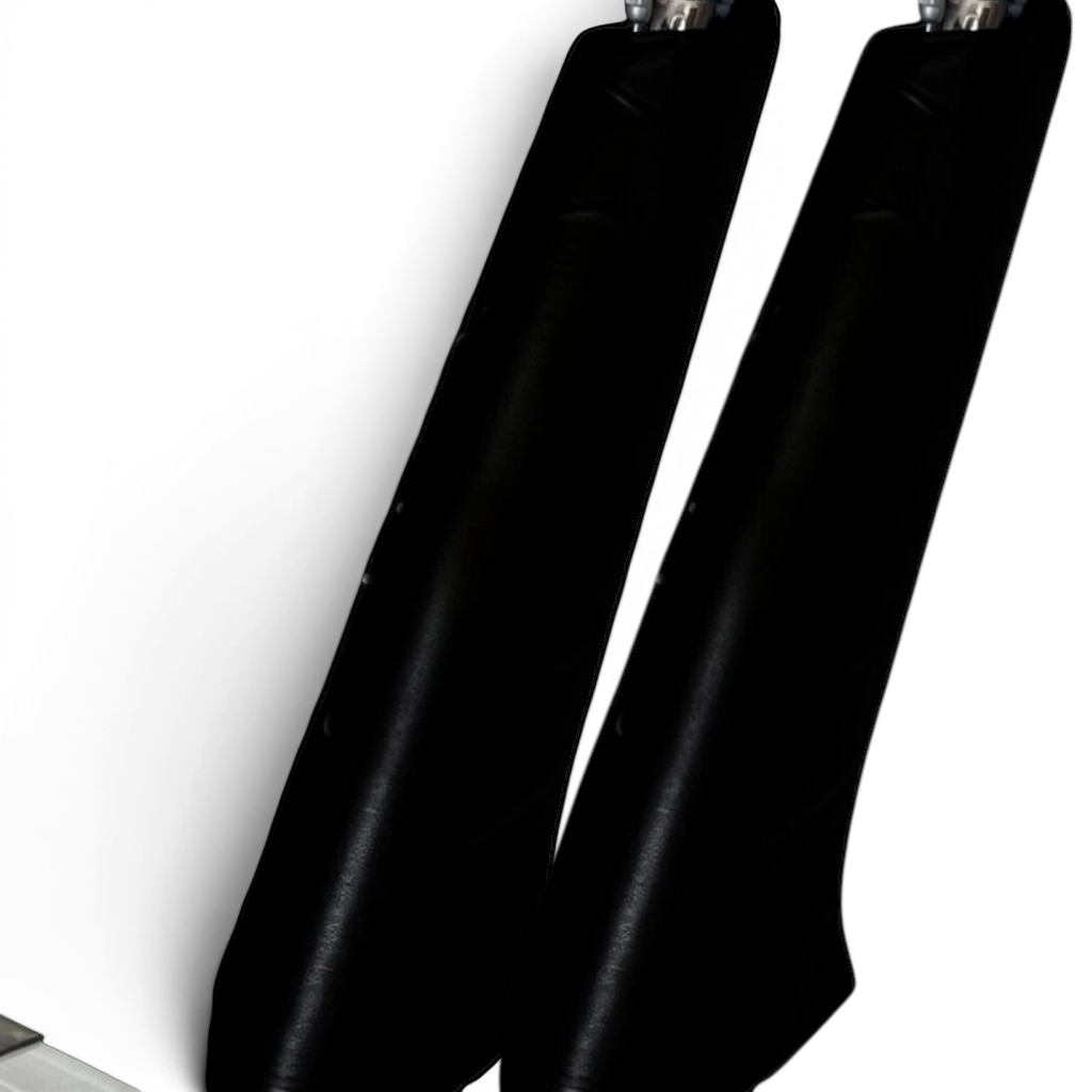 UK Gym Pits black PVC vinyl beam leg safety padding with high-density foam for gymnastics equipment protection