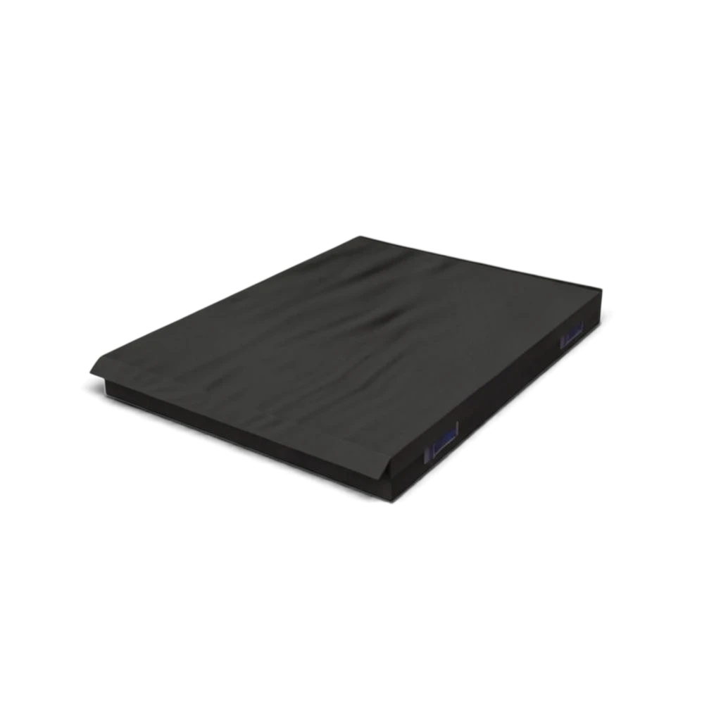UK Gym Pits black connecting safety mat with reinforced PVC cover and carry handles for gymnastics and martial arts
