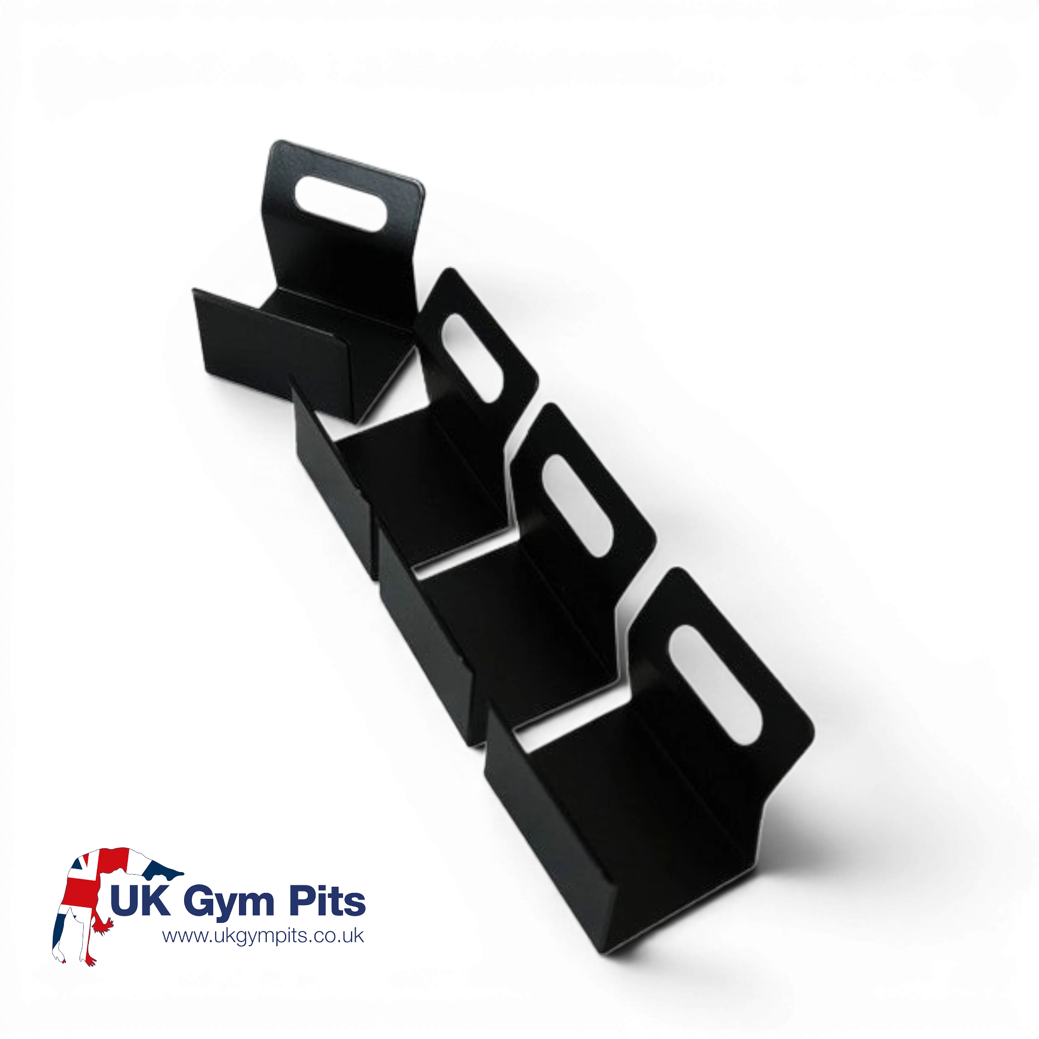 Set of four black UK Gym Pits replacement door clips for handstand homework mats