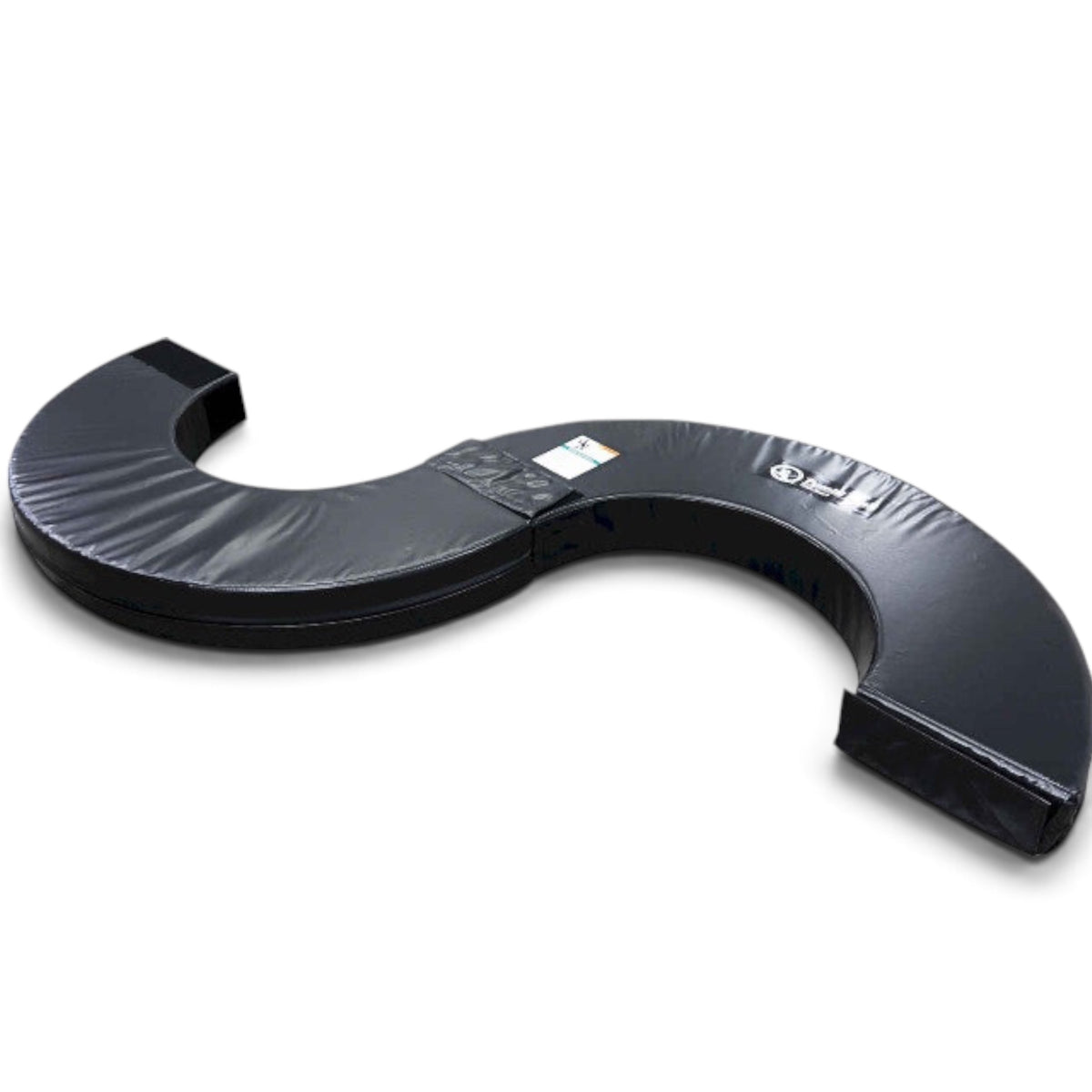 UK Gym Pits black foam orbiter ring segments with velcro flaps for gymnastics training and skill development