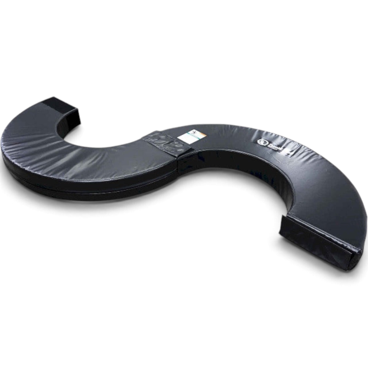 UK Gym Pits black foam orbiter ring half for gymnastics skill training made from durable 18oz knife coated vinyl