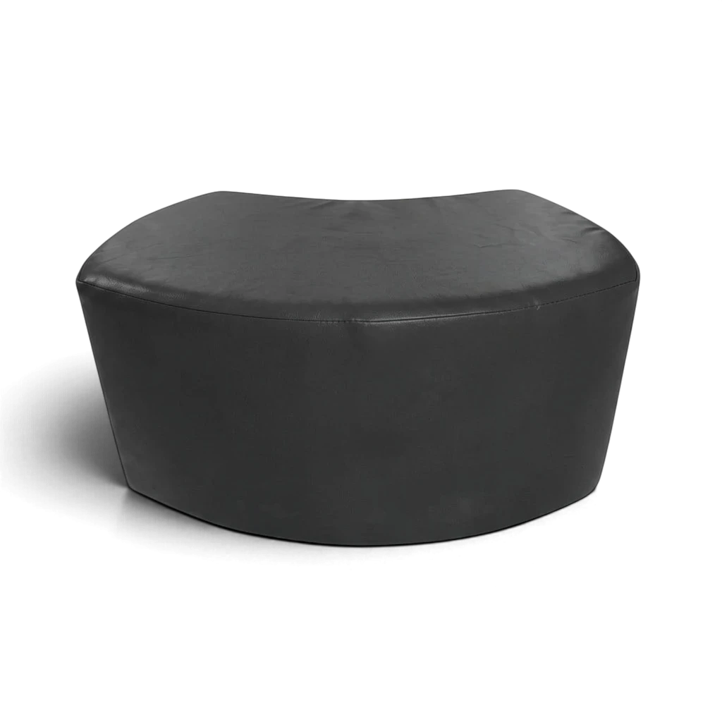 UK Gym Pits black modular snake seating section made from durable, easy-to-clean PVC foam for children's soft play.