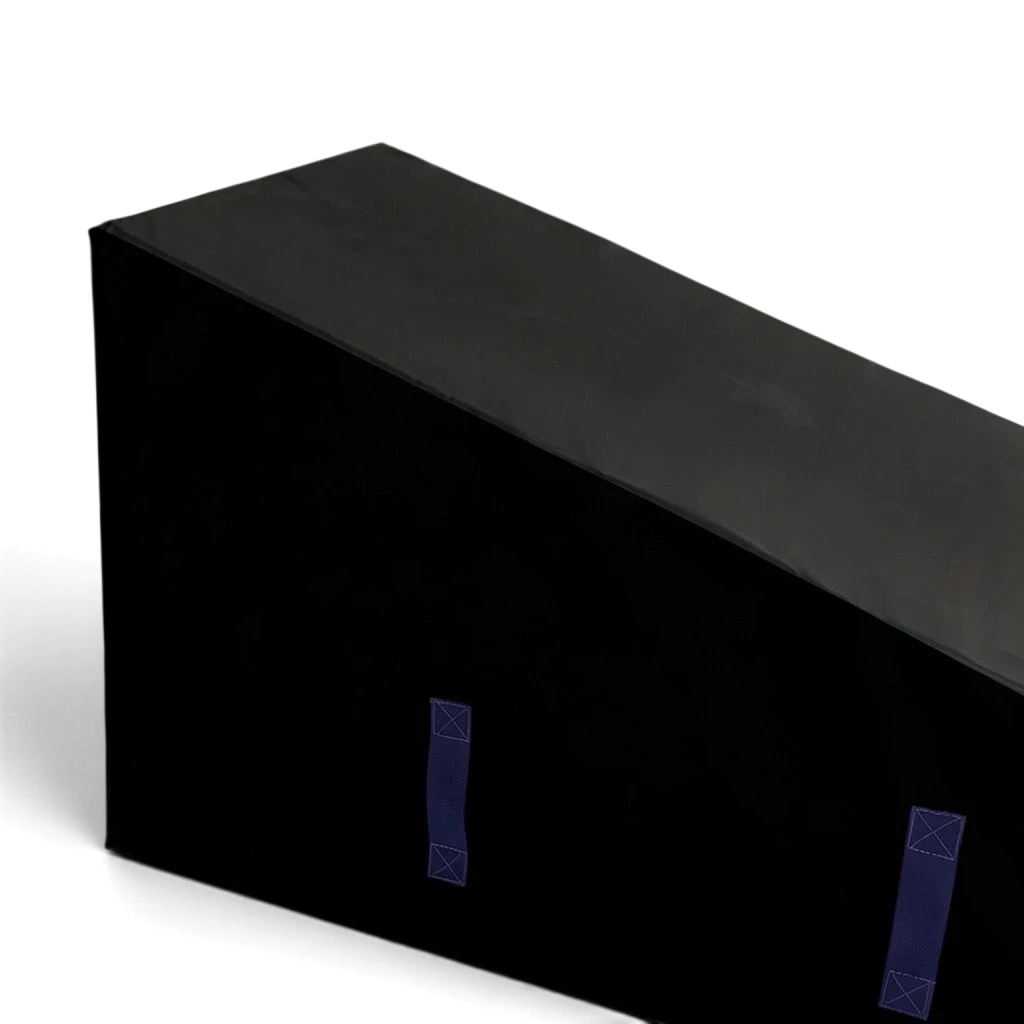 UK Gym Pits black foam parkour wedge block with carry handles for freestyle gymnastics and obstacle training.