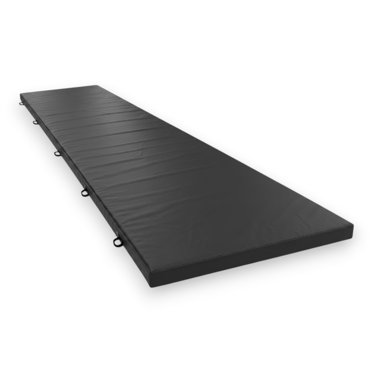 UK Gym Pits black PVC splat mat for gymnastics and martial arts with heavy-duty handles and anti-slip base