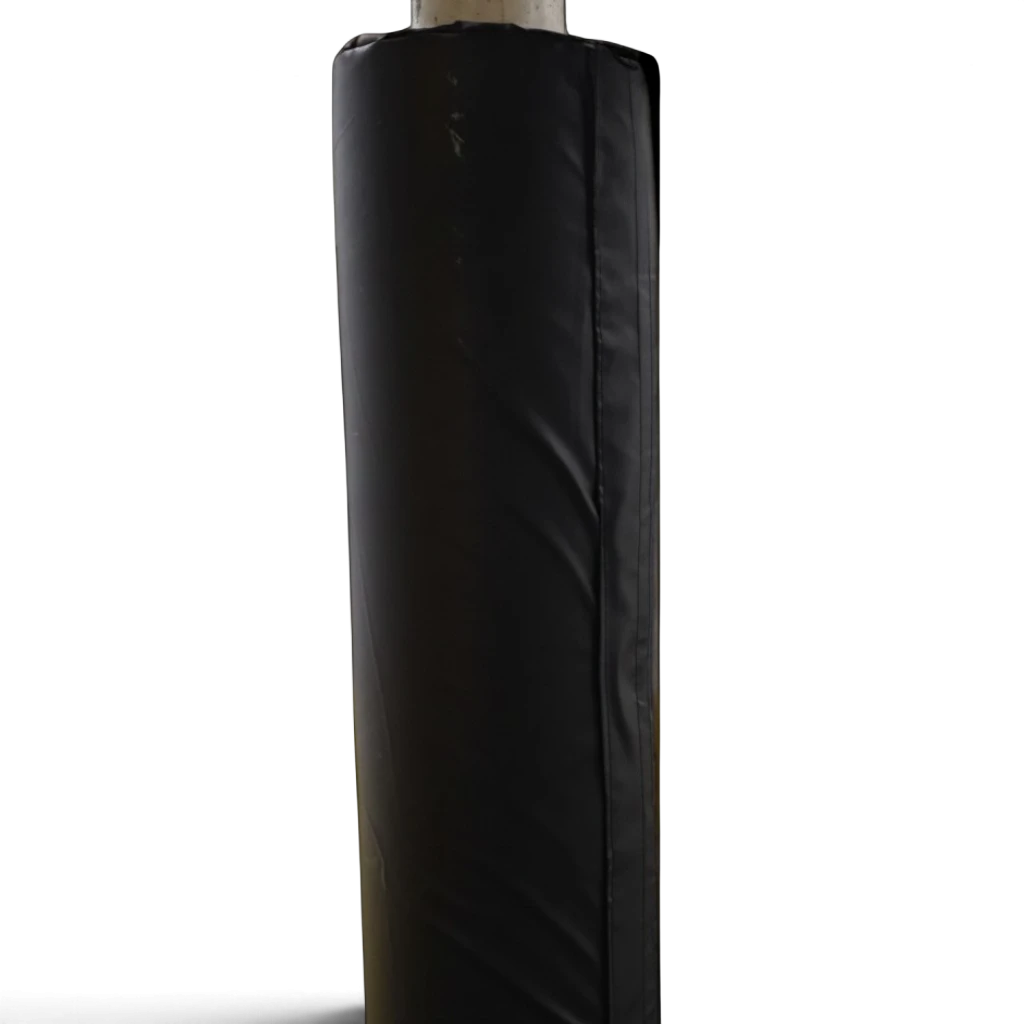 UK Gym Pits black round foam post protector with heavy-duty PVC cover and Velcro fastening for gym safety