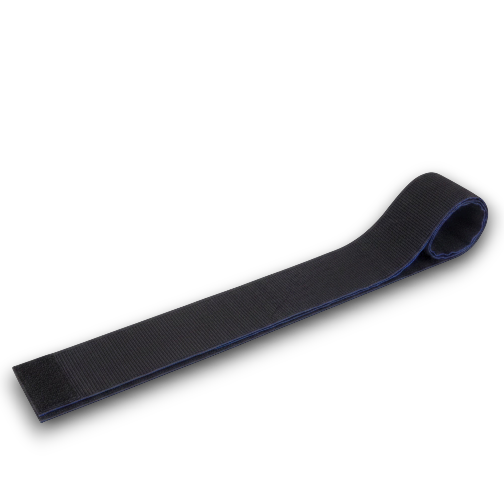UK Gym Pits black two-sided velcro strap for connecting gym pit pillows, featuring hook and loop fasteners.